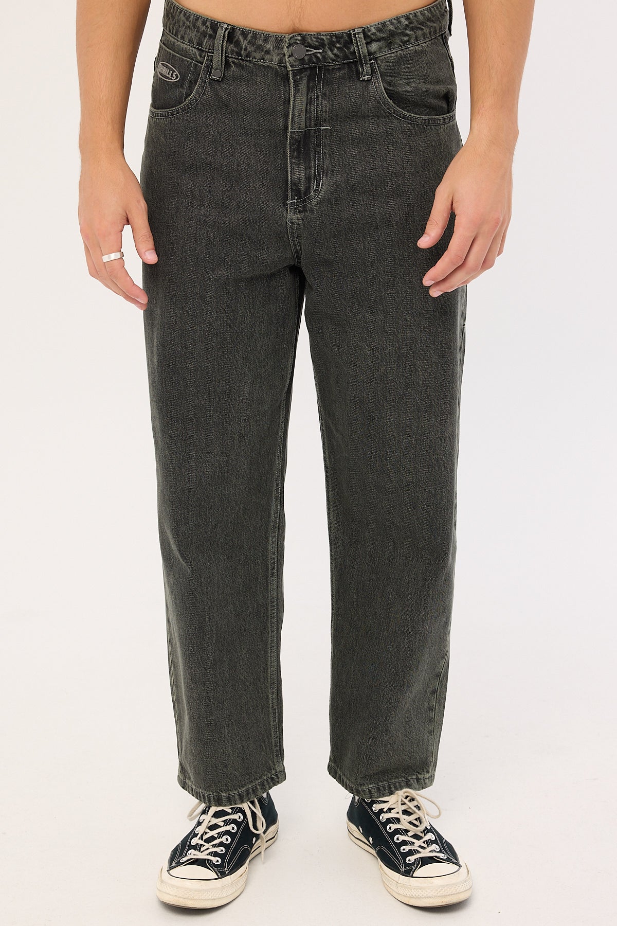Thrills Nightshade Big Slacker Jean Seaglass Black Overdye - Image 7