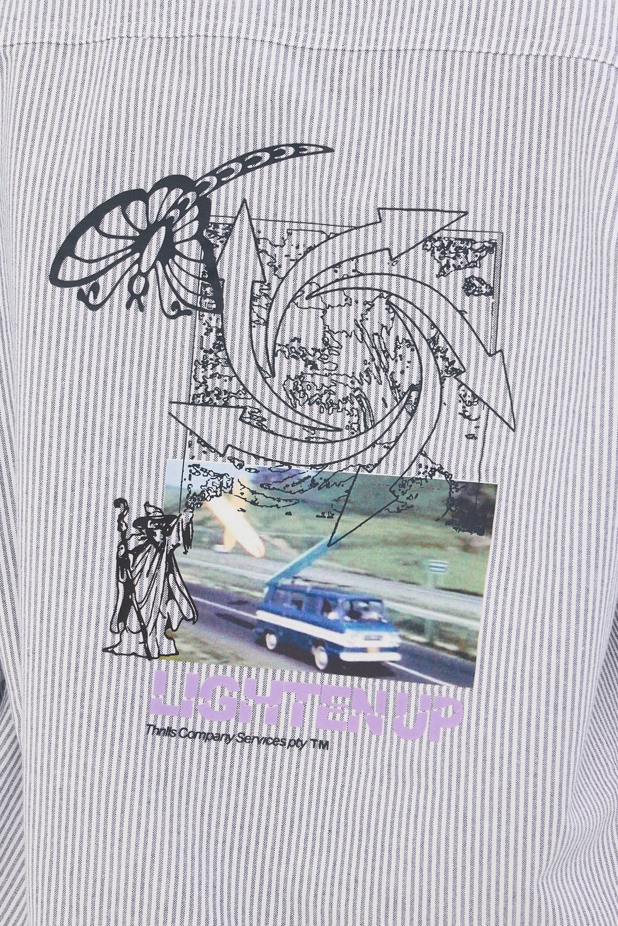 Thrills Occasions Lighten Up Long Sleeve Shirt Insignia Blue Stripe - Image 6