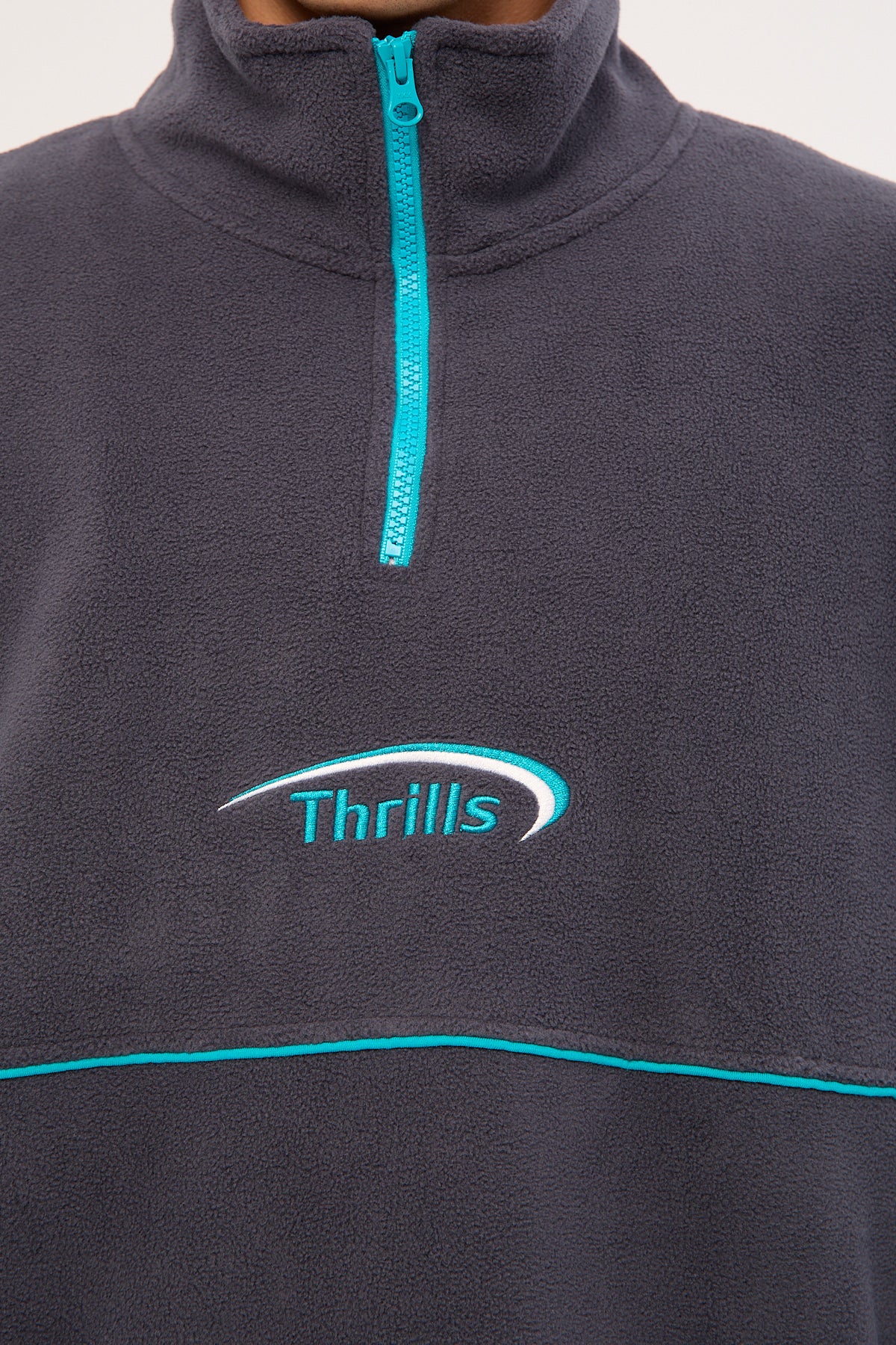Thrills Sphere Quarter Zip Polar Fleece India Ink - Image 7