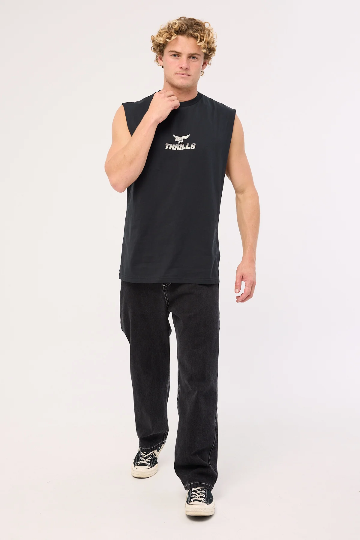 Thrills Paradise Before Anarchy Merch Fit Muscle Tee Washed Black - Image 2