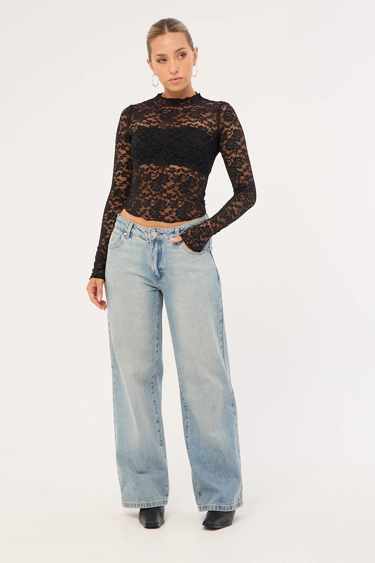 Thrills Parker Petite Low Rise Baggy Jean Faded Pearl Blue - Image 2