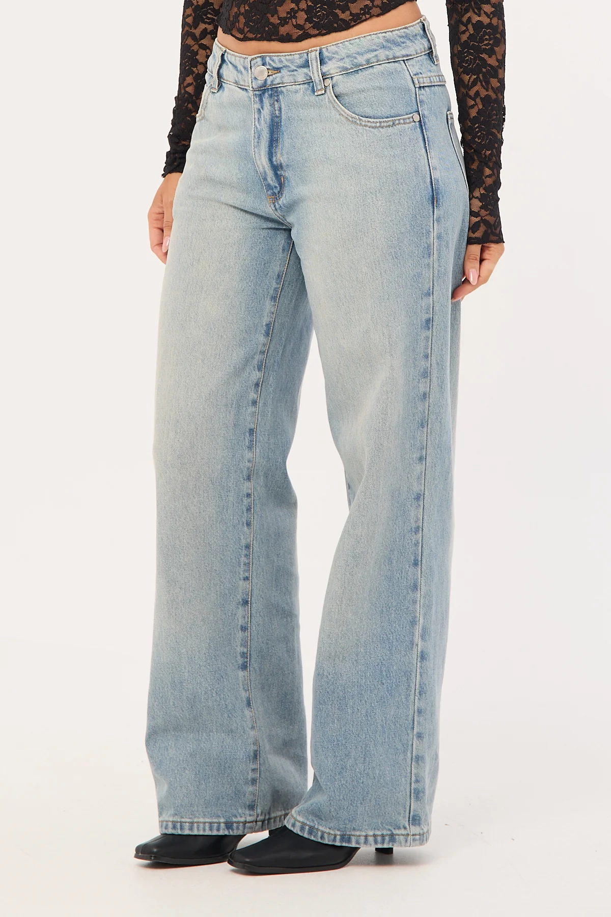 Thrills Parker Petite Low Rise Baggy Jean Faded Pearl Blue - Image 7