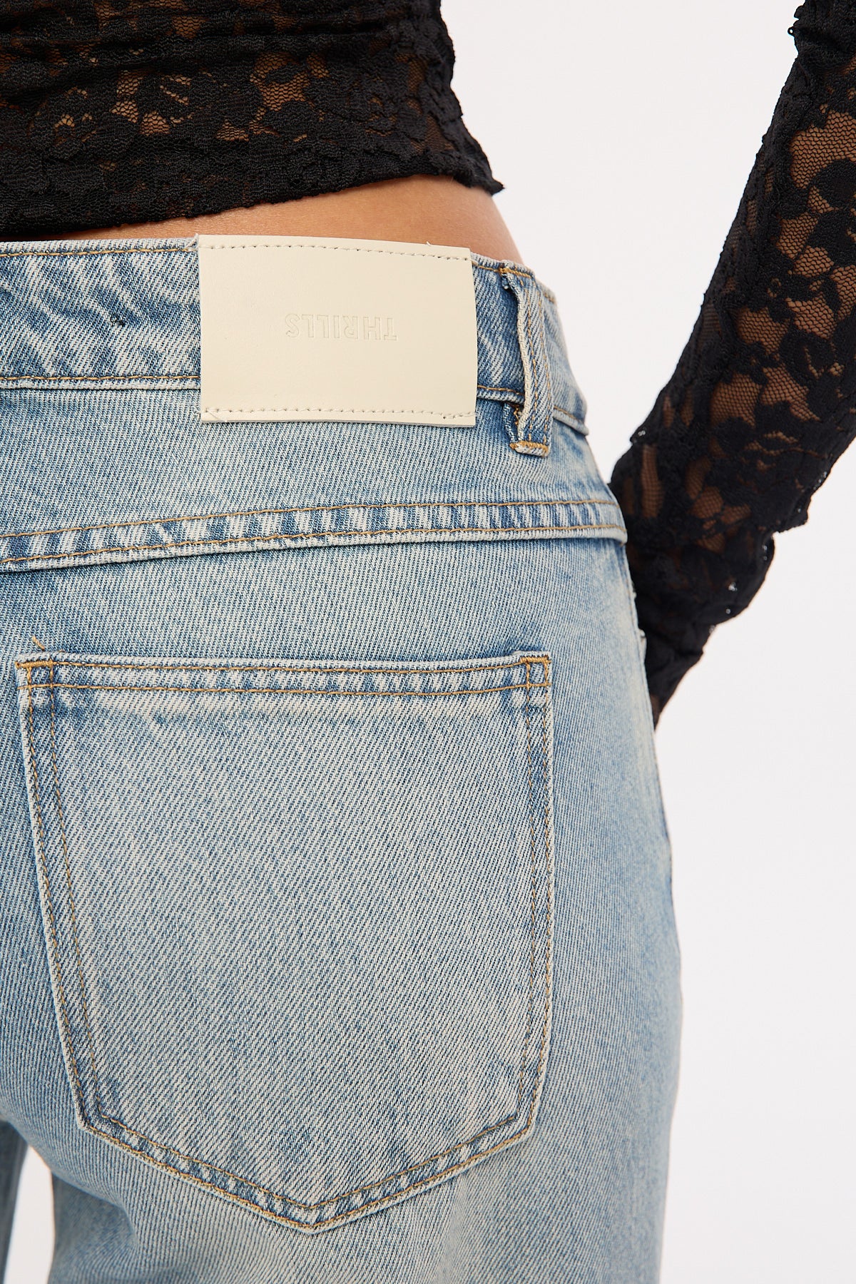 Thrills Parker Petite Low Rise Baggy Jean Faded Pearl Blue - Image 9