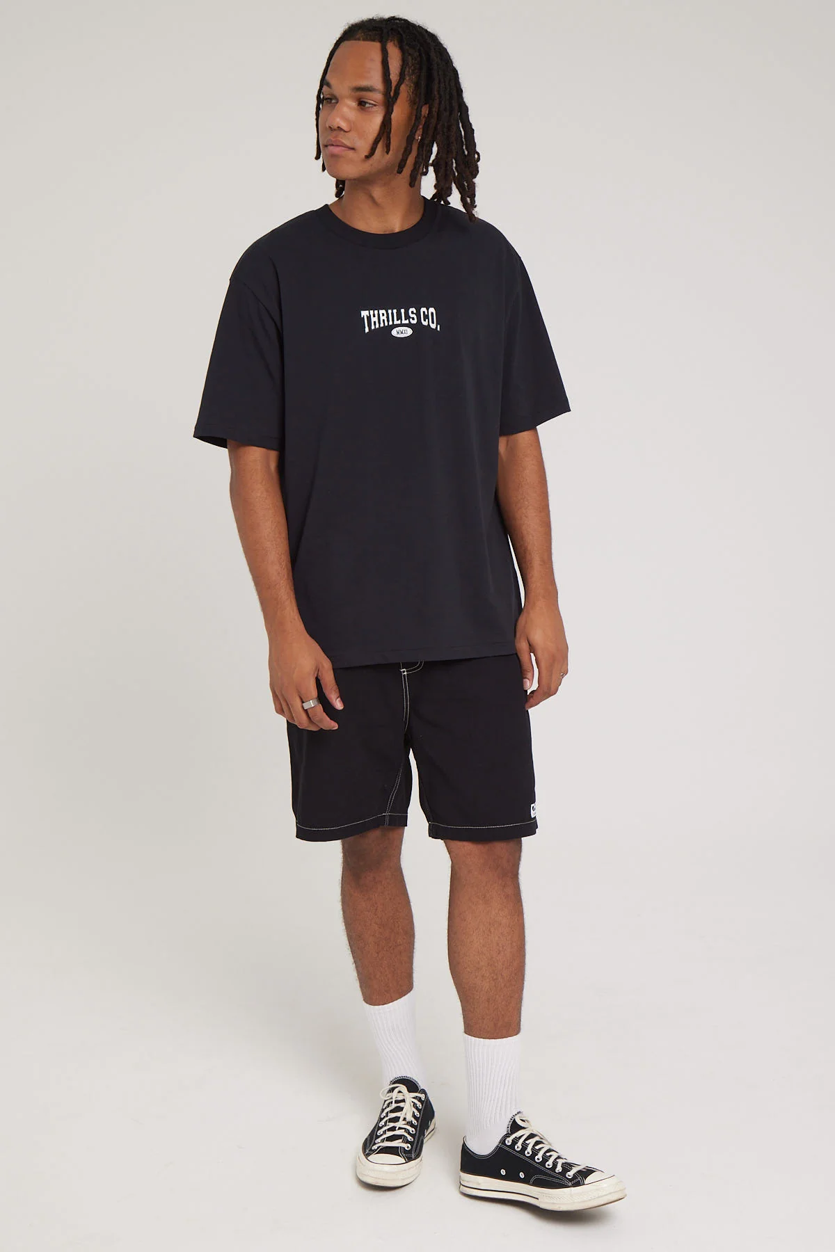 Thrills Recruit Oversized Fit Tee Washed Black Washed Black - Image 2
