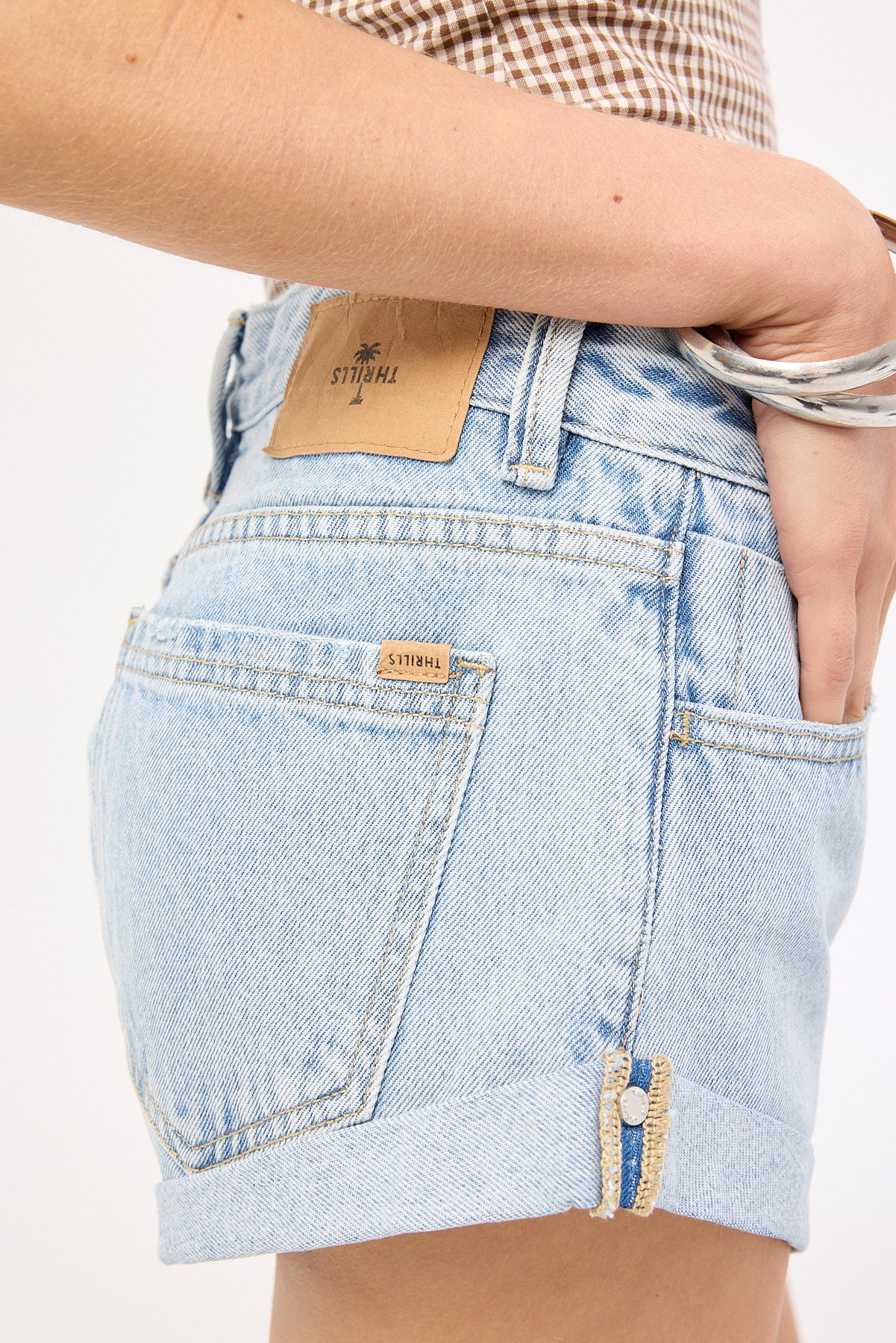 Thrills Remi Rolled Low Rise Baggy Short Serenity Blue - Image 7