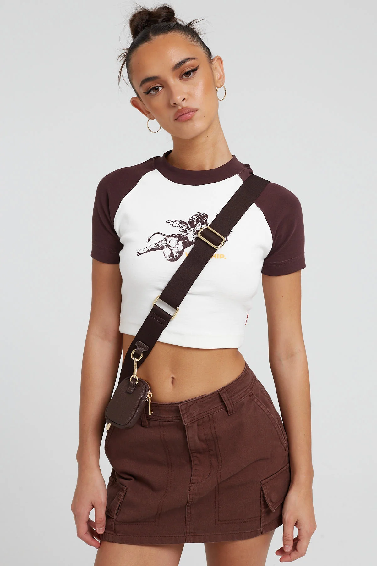 Thrills Rift Cargo Mini Skirt Umber