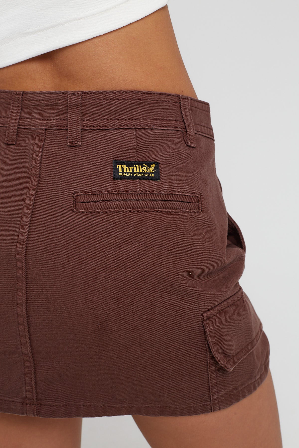 Thrills Rift Cargo Mini Skirt Umber - Image 10