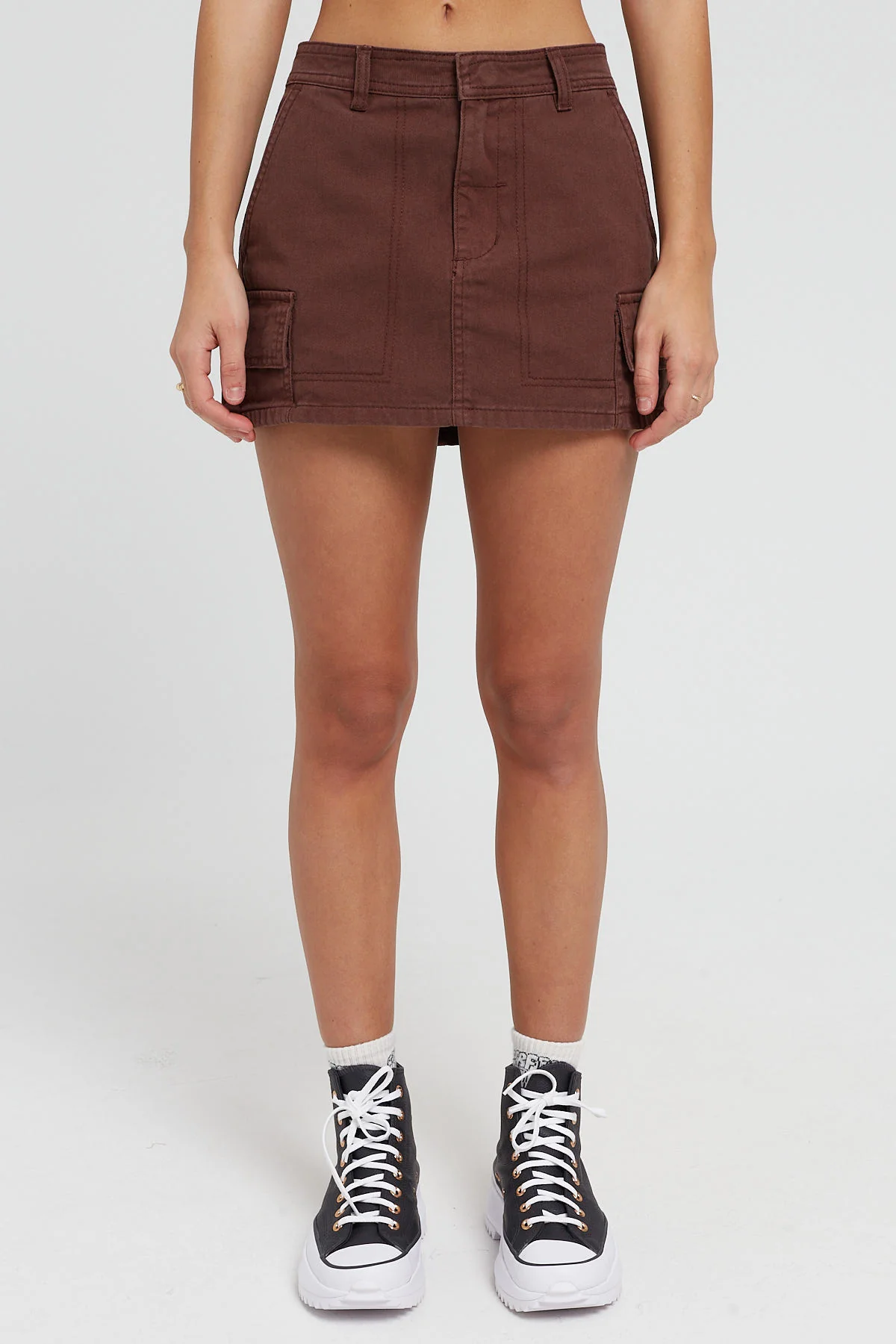 Thrills Rift Cargo Mini Skirt Umber - Image 11