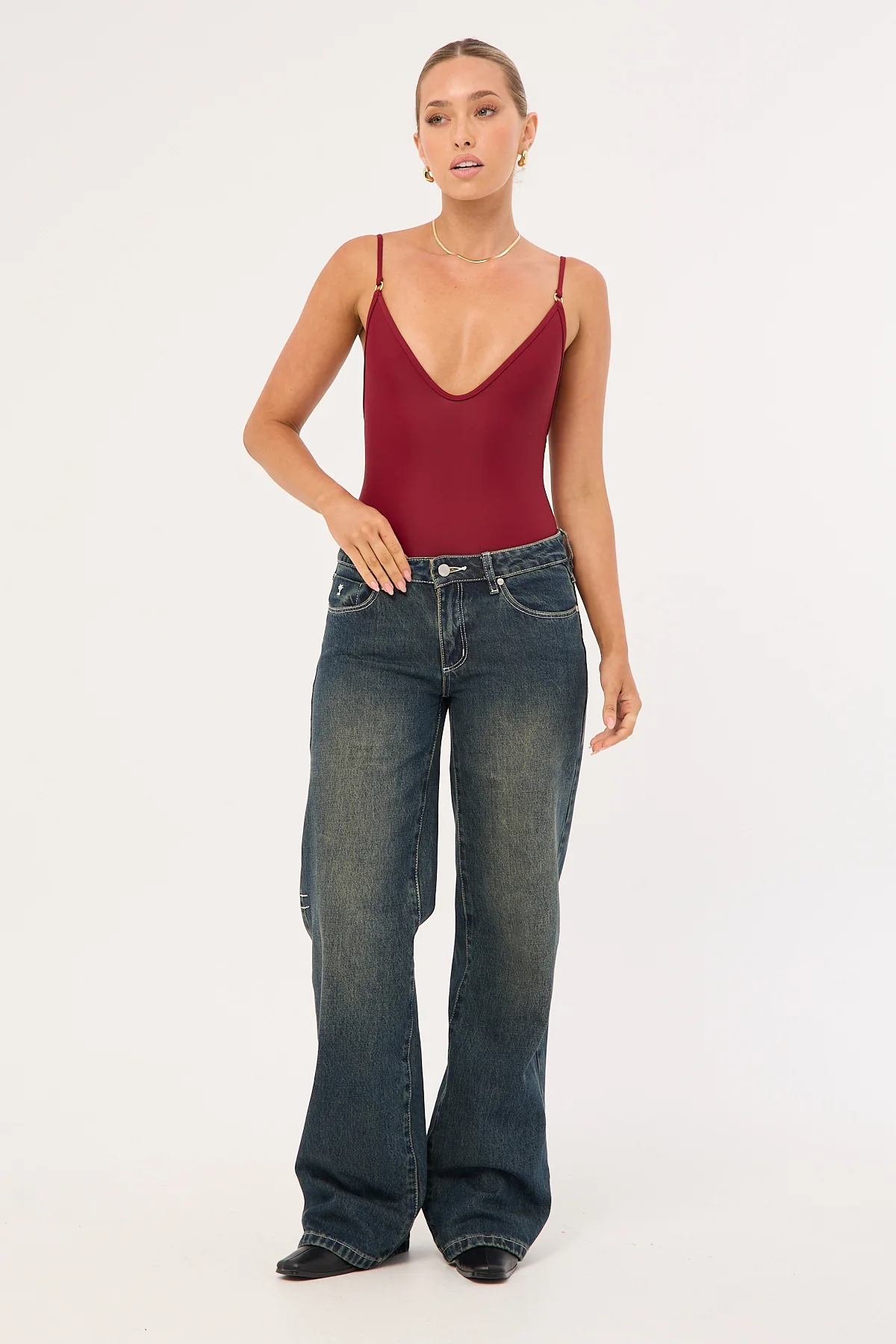 Thrills Rowie Low Rise Wide Jean Dirty Ink Blue - Image 2