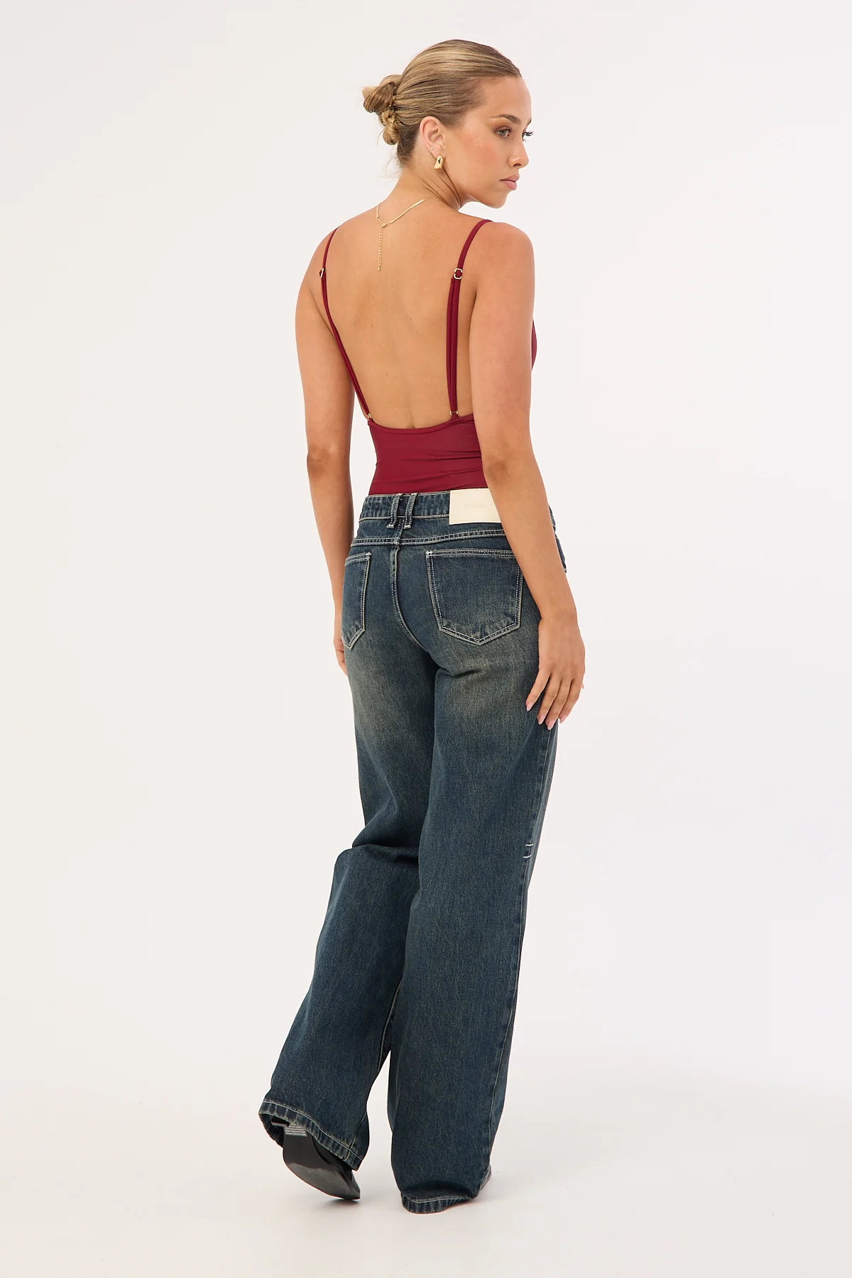 Thrills Rowie Low Rise Wide Jean Dirty Ink Blue - Image 9