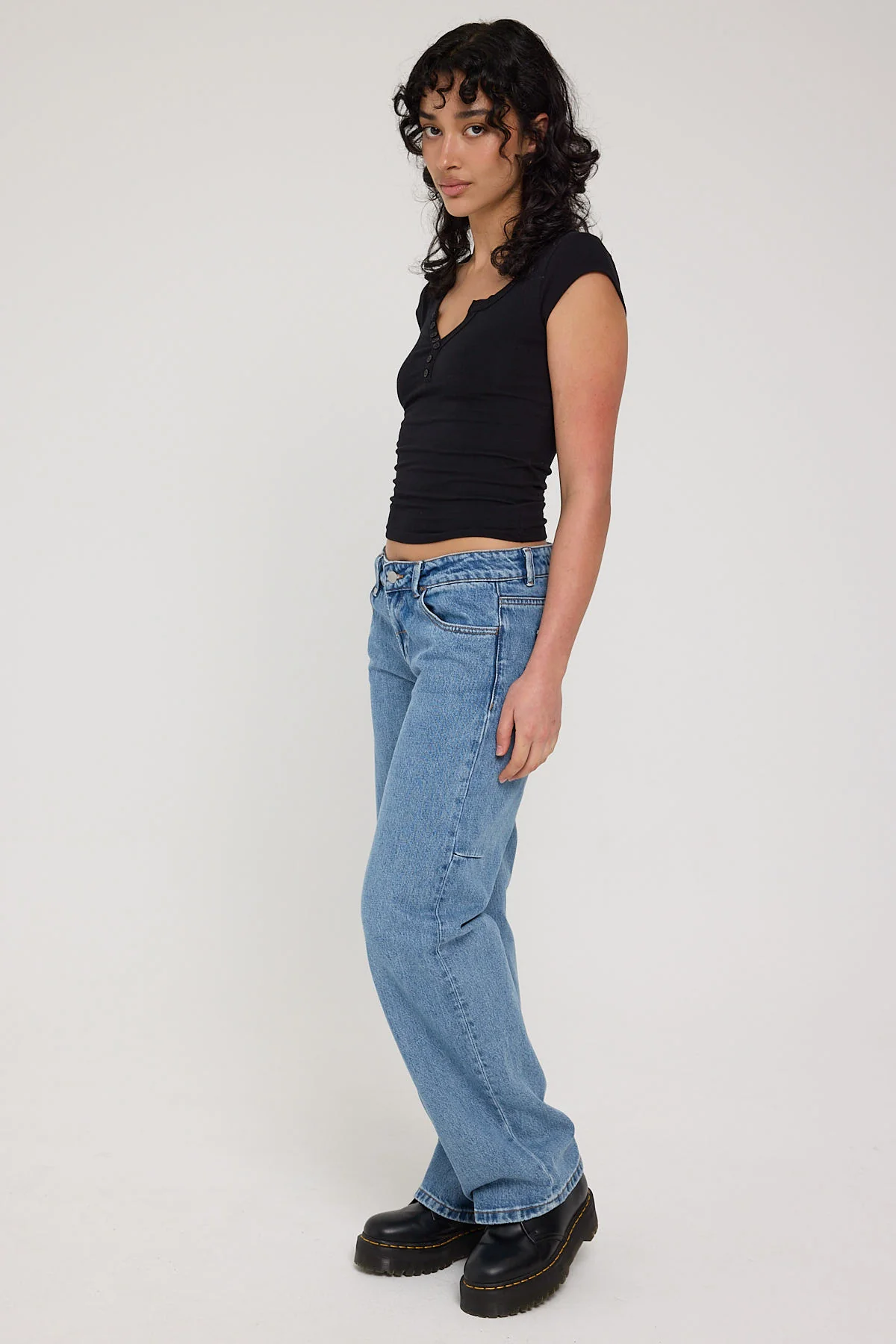 Thrills Saskia Low Straight Jean Vintage Timeworn Blue - Image 2