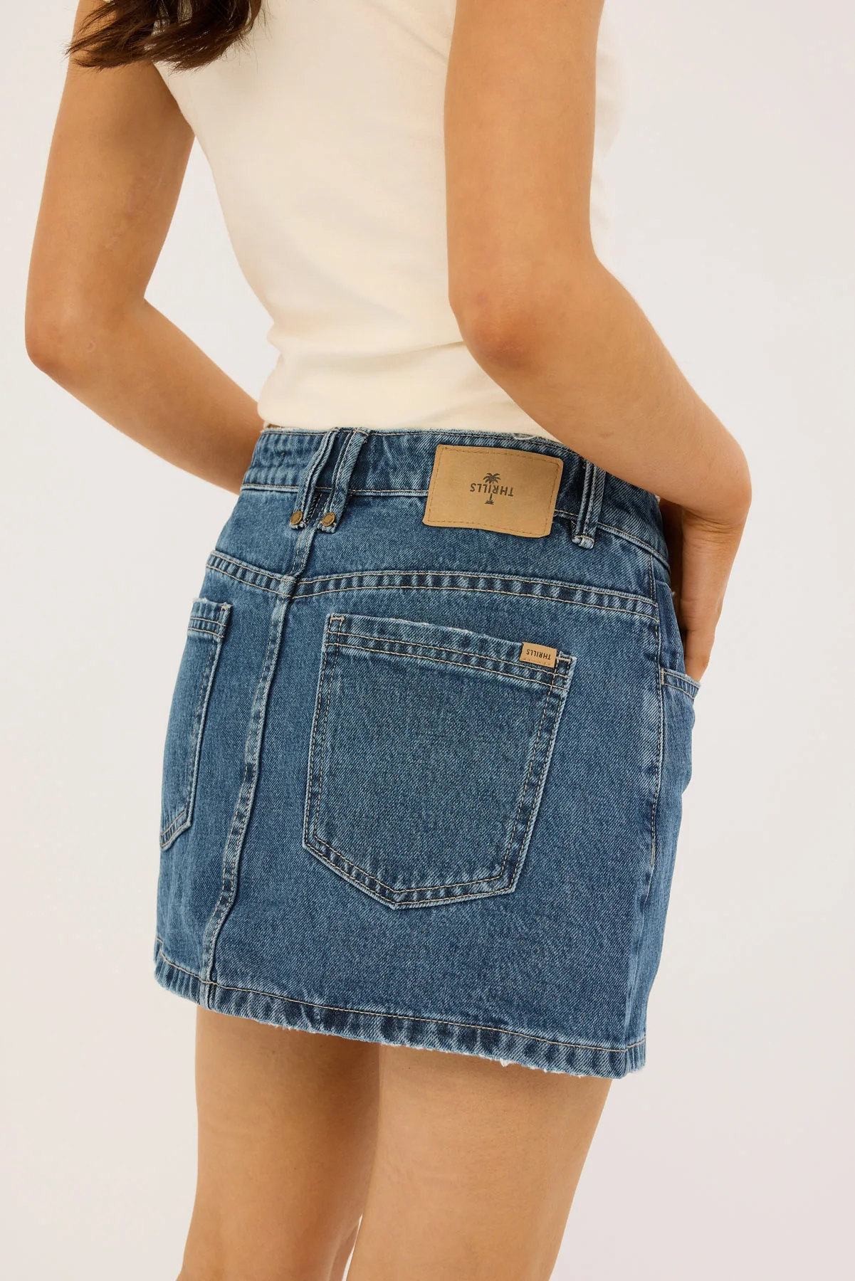 Thrills Sophie Skirt Vintage Rinse Blue - Image 7