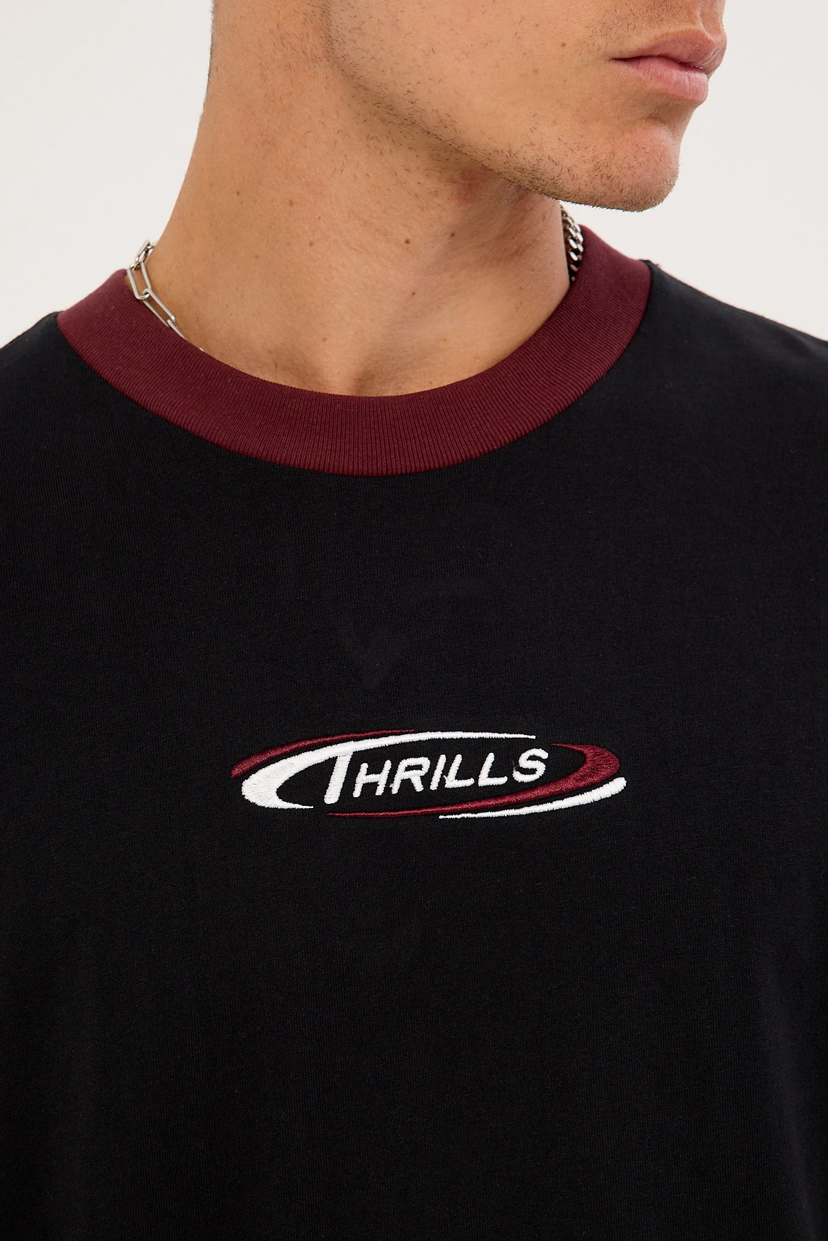 Thrills Spectral Panel Box Fit Oversize Cropped Tee Black - Image 3
