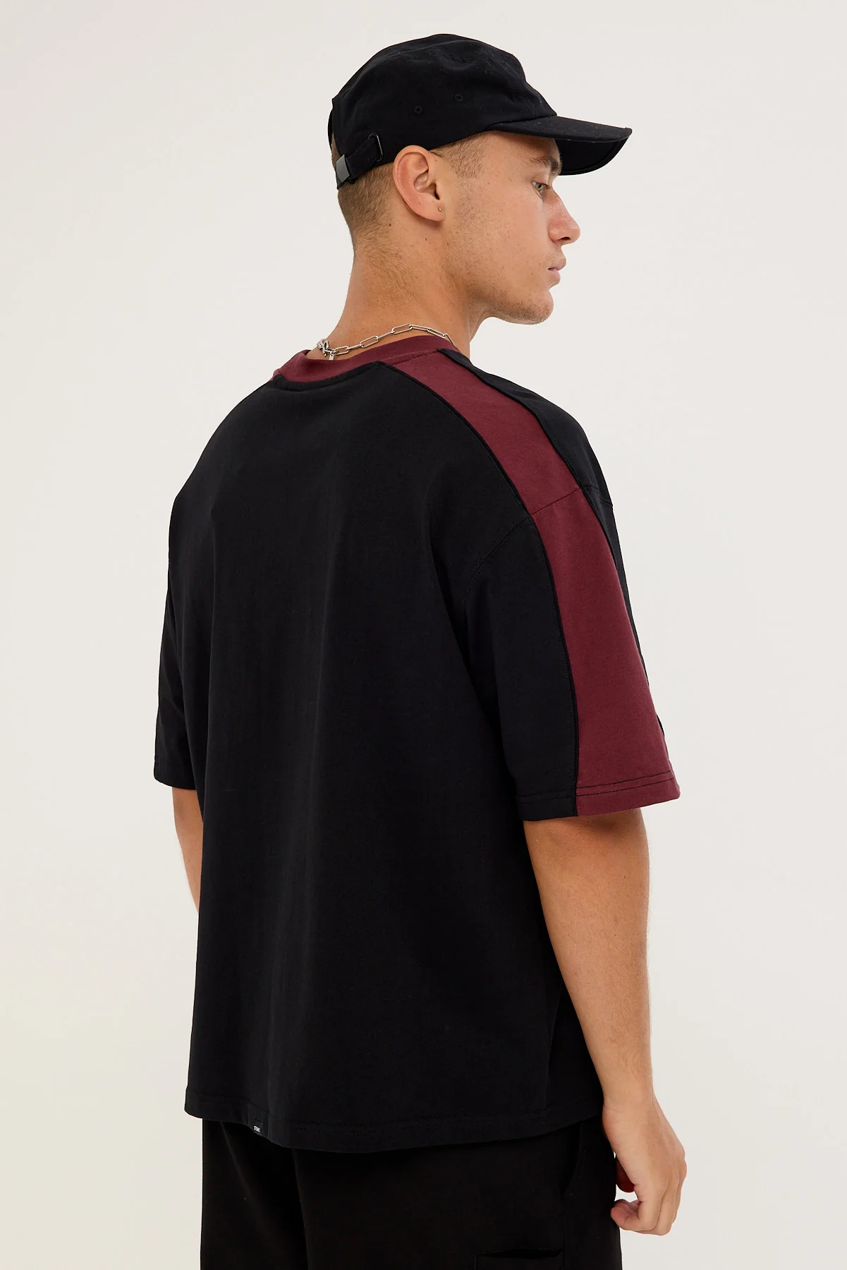 Thrills Spectral Panel Box Fit Oversize Cropped Tee Black - Image 5