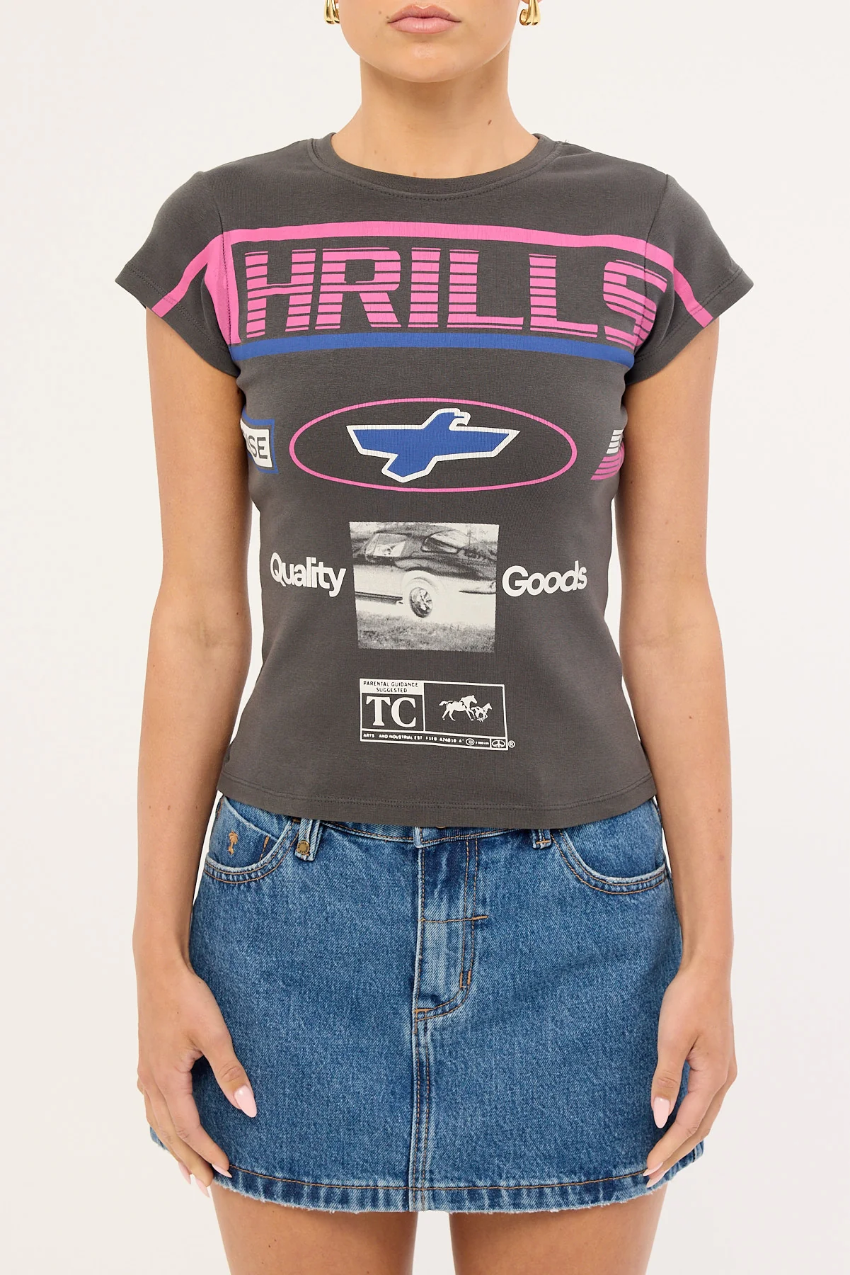 Thrills Speed Kills Club Tee Merch Black - Image 6