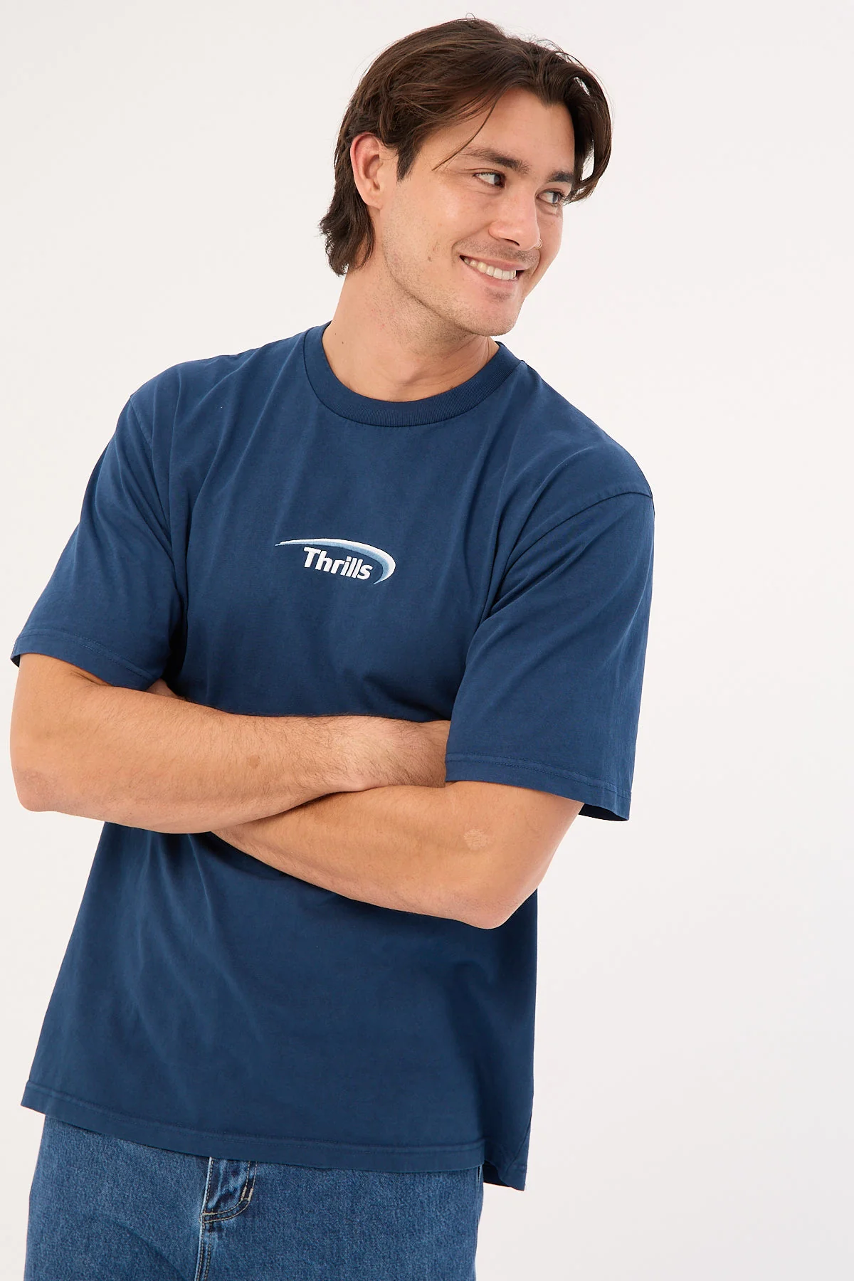 Thrills Sphere Embro Oversize Fit Tee Ensign Blue