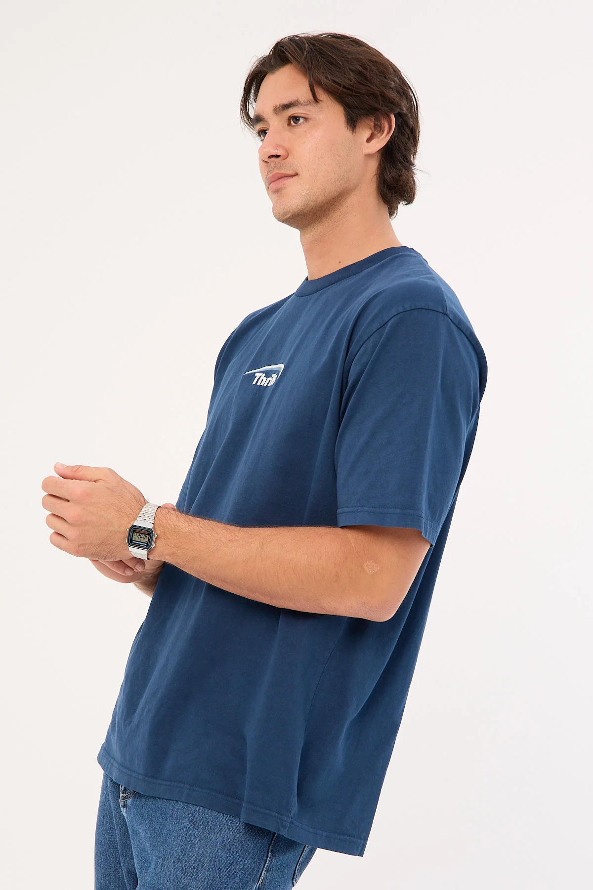 Thrills Sphere Embro Oversize Fit Tee Ensign Blue - Image 4