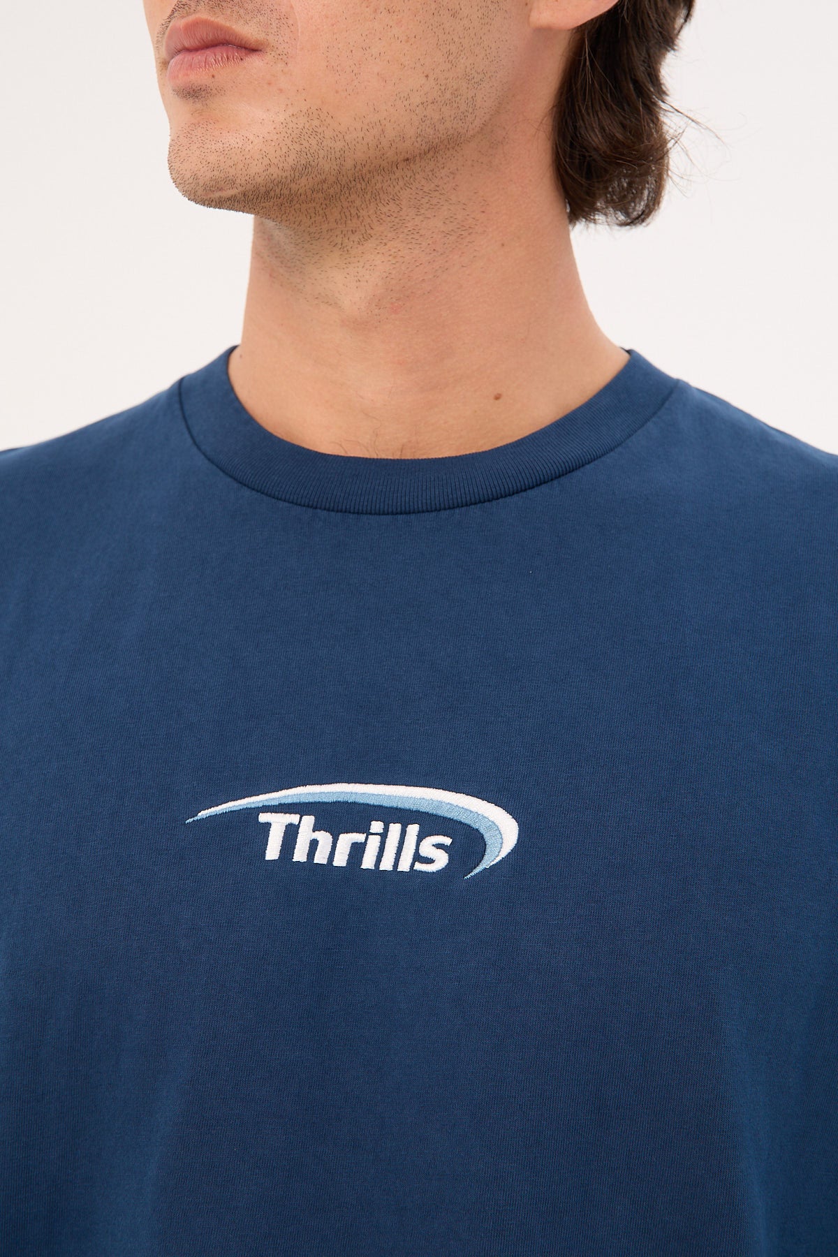 Thrills Sphere Embro Oversize Fit Tee Ensign Blue - Image 6