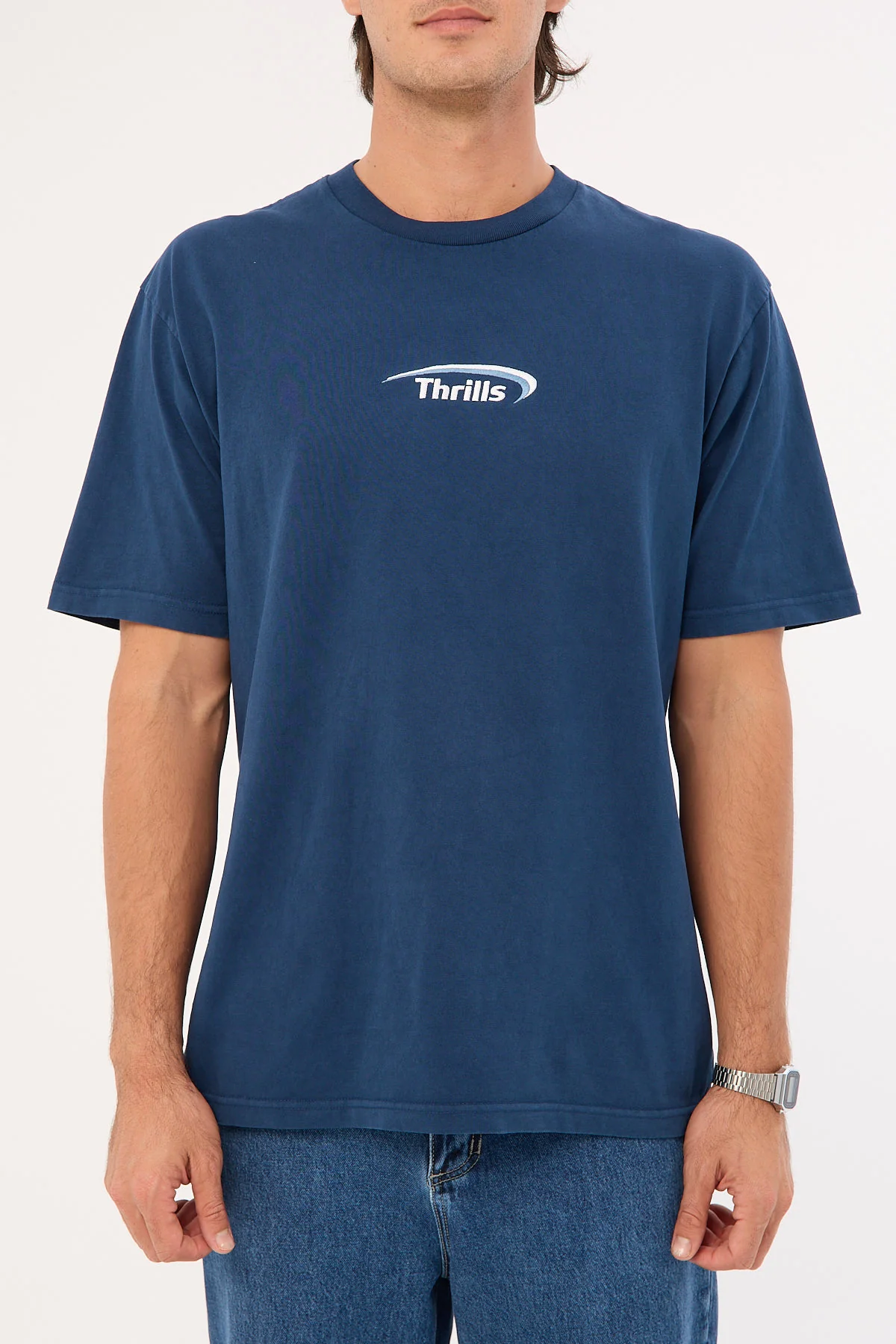 Thrills Sphere Embro Oversize Fit Tee Ensign Blue - Image 7