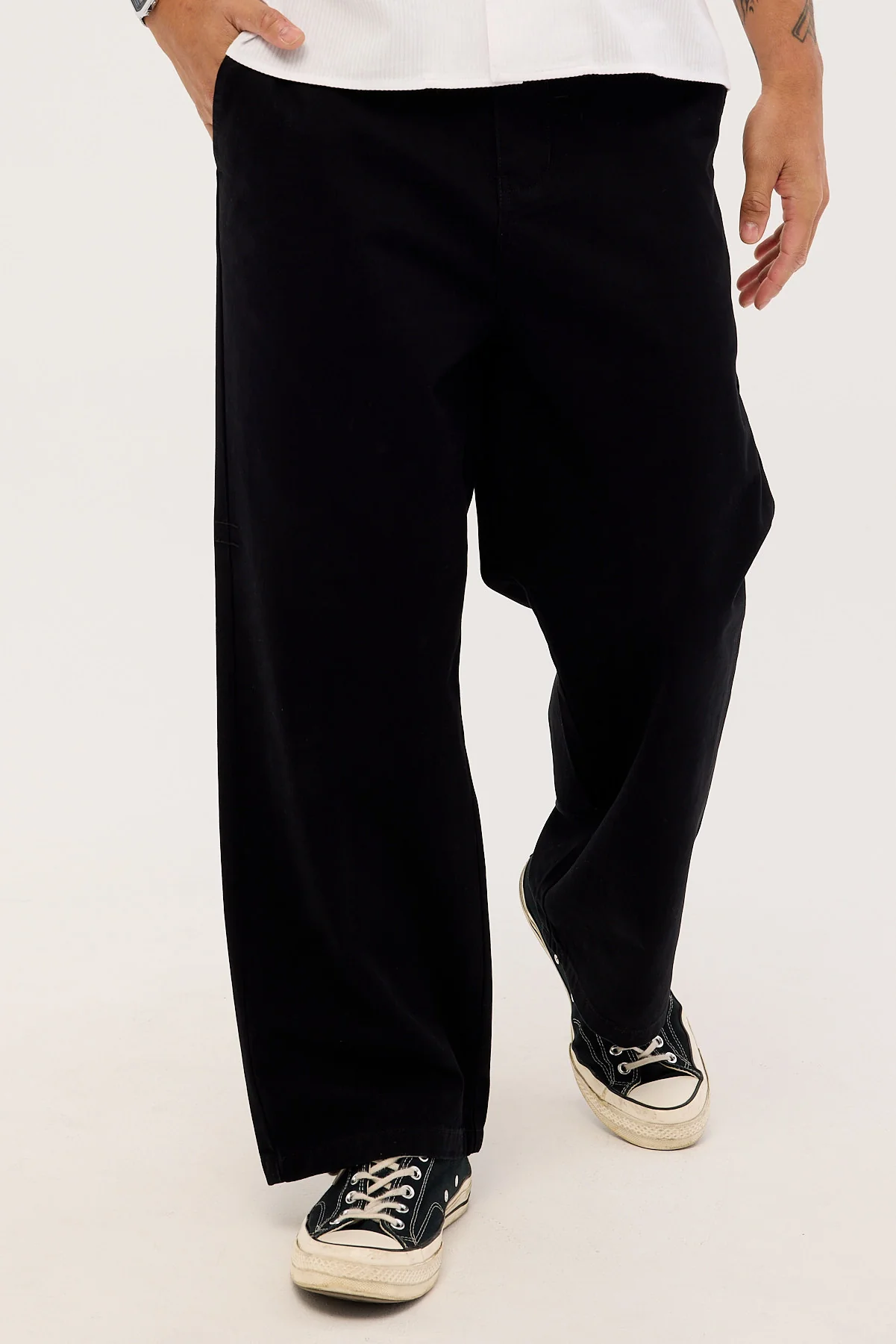 Thrills Stagger Big Slacker Cropped Pant Black - Image 2