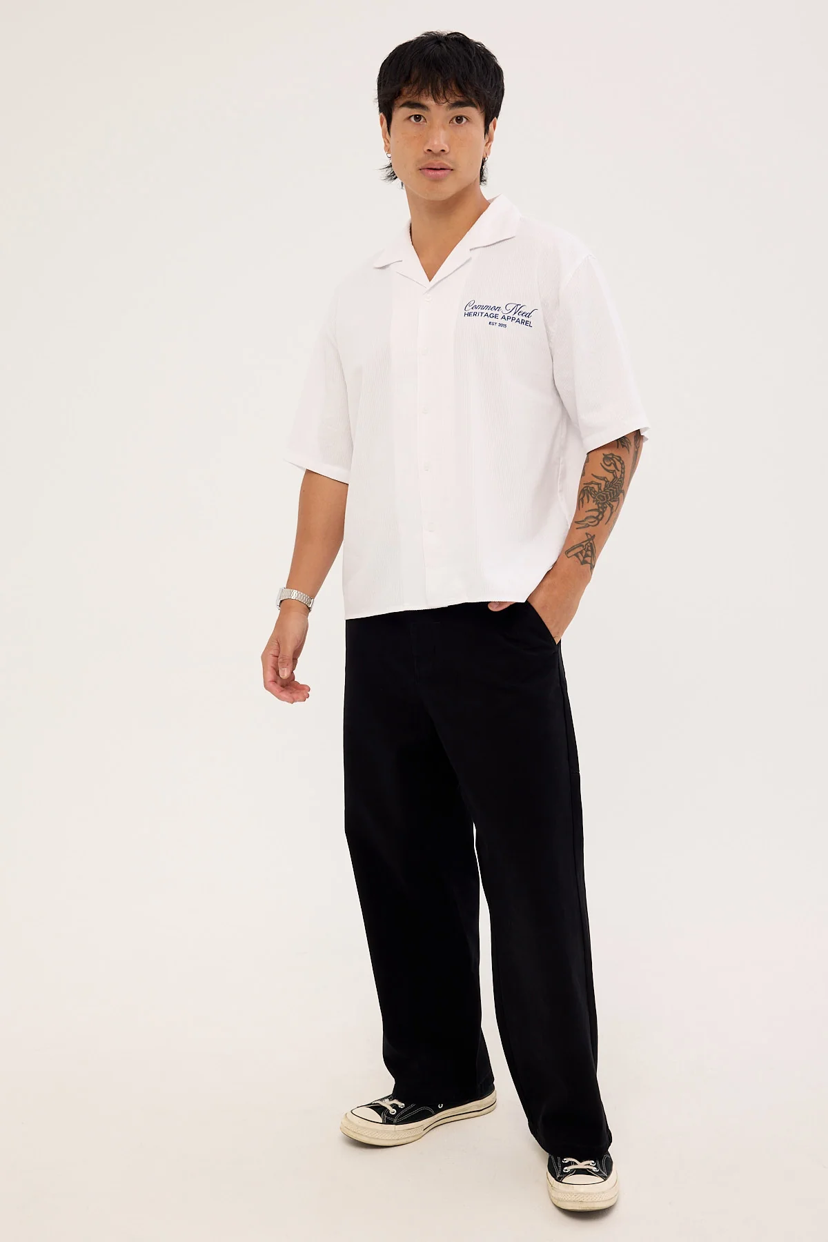 Thrills Stagger Big Slacker Cropped Pant Black - Image 4