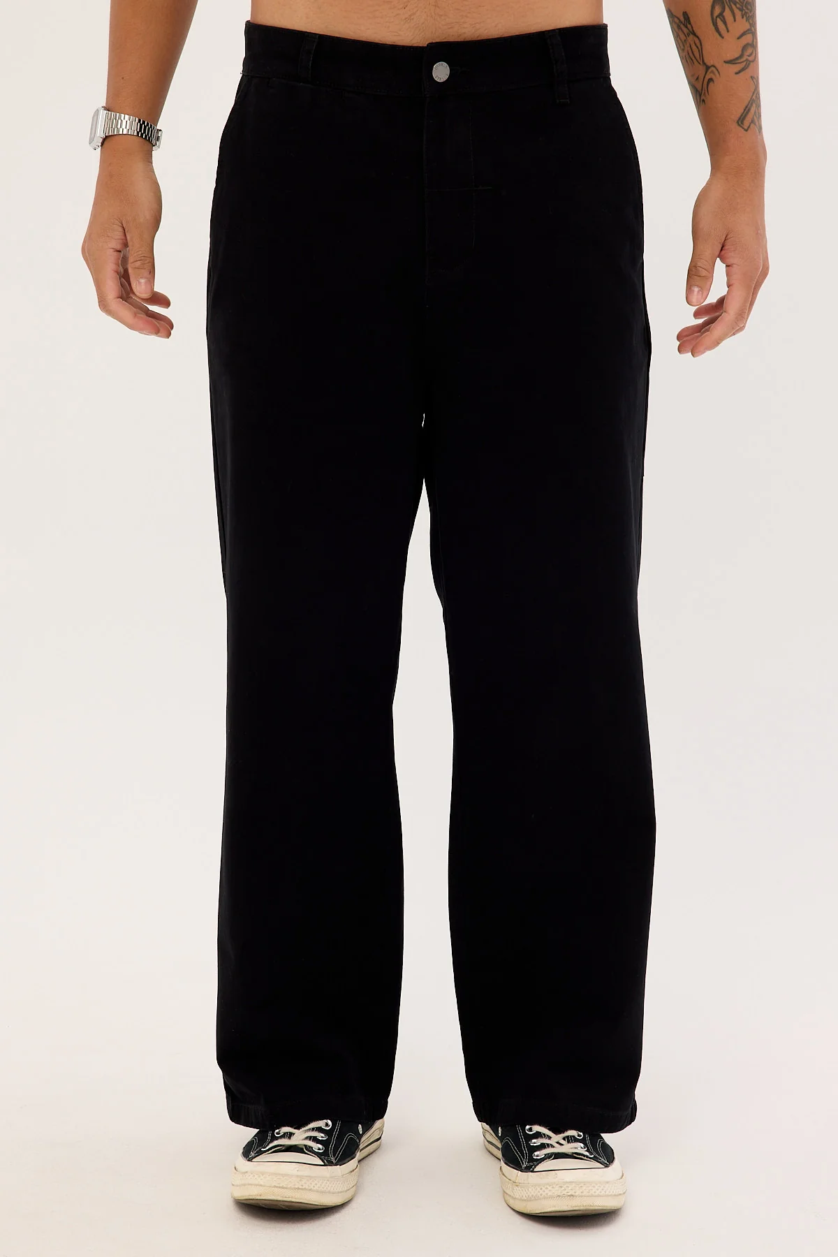 Thrills Stagger Big Slacker Cropped Pant Black - Image 7