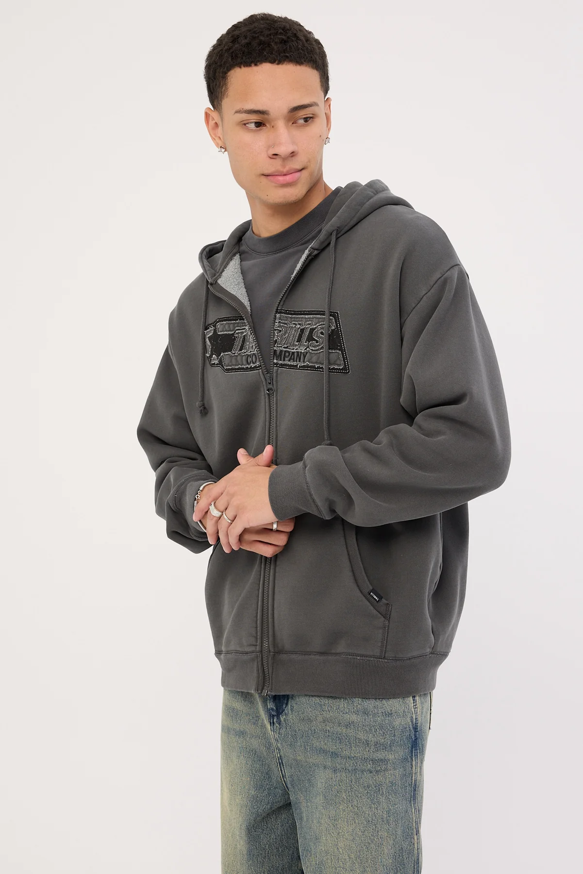Thrills Starpower Zip Hood Fleece Merch Black - Image 4