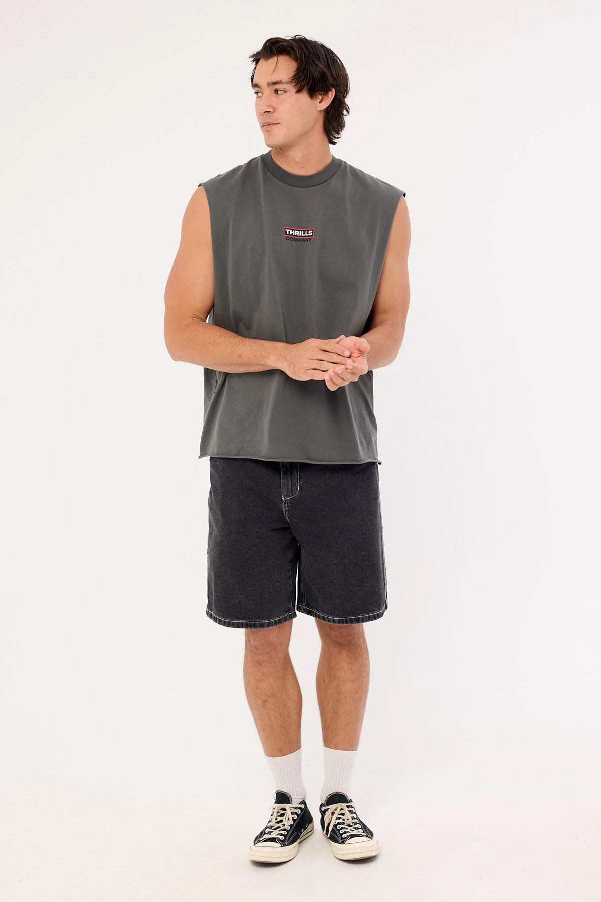 Thrills Stinger Box Fit Oversize Muscle Merch Black - Image 2