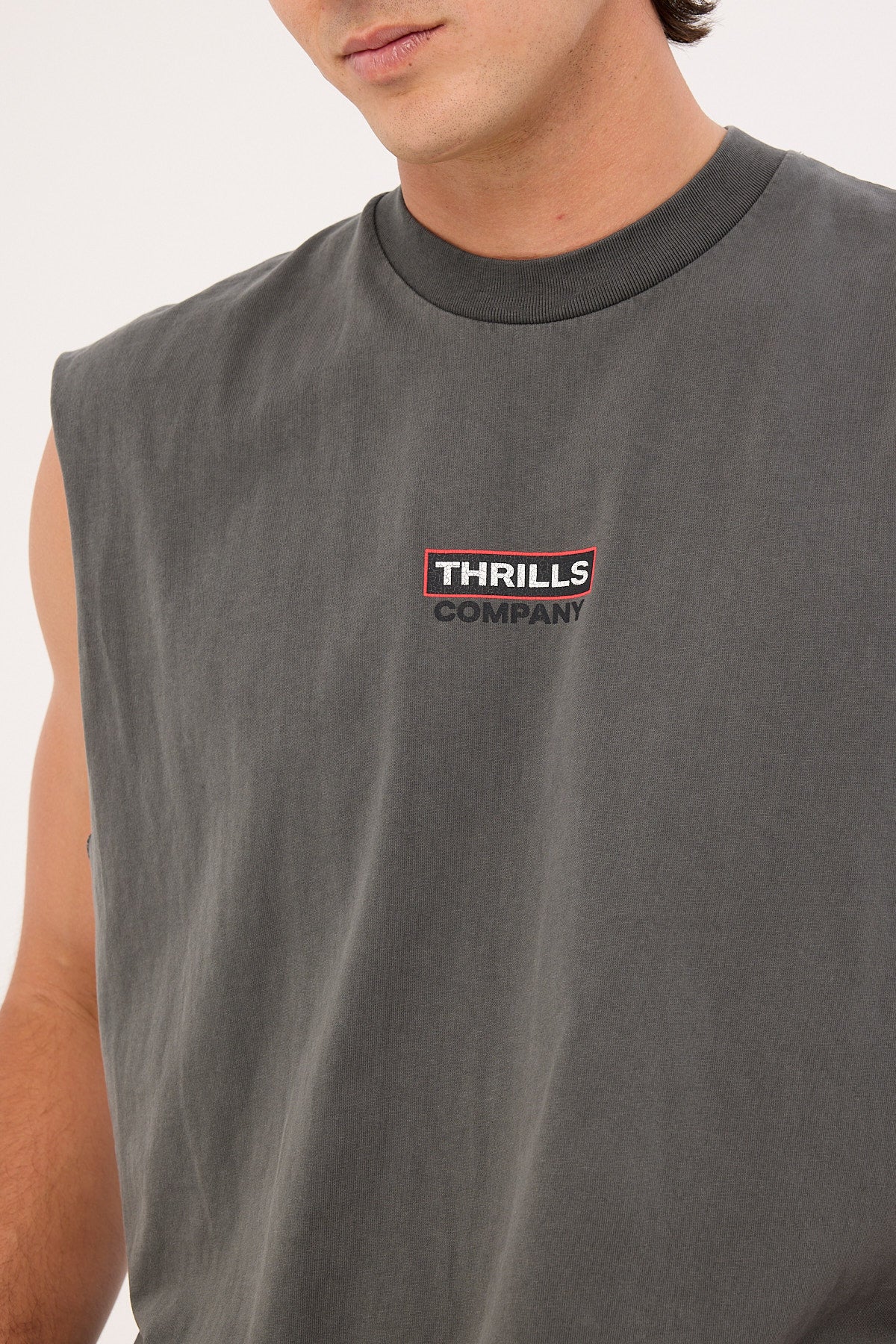 Thrills Stinger Box Fit Oversize Muscle Merch Black - Image 5
