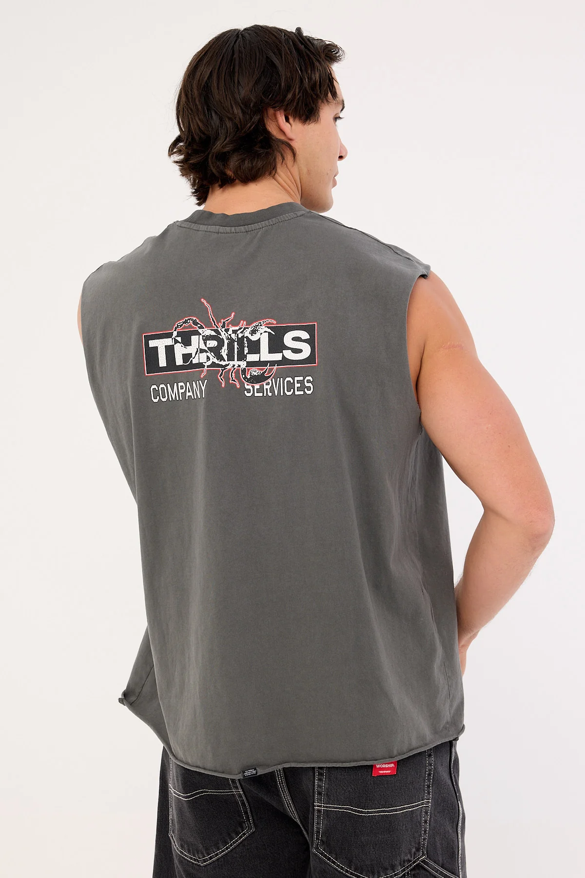 Thrills Stinger Box Fit Oversize Muscle Merch Black - Image 7