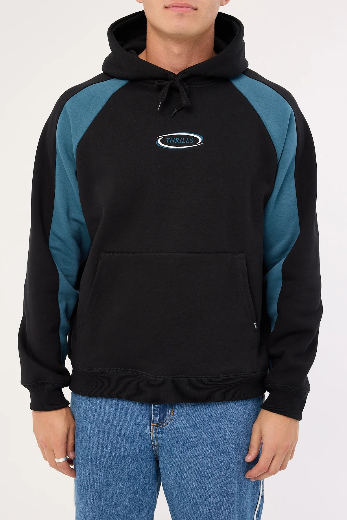 Thrills Subside Embro Slouch Pull On Raglan Hood Washed Black - Image 7