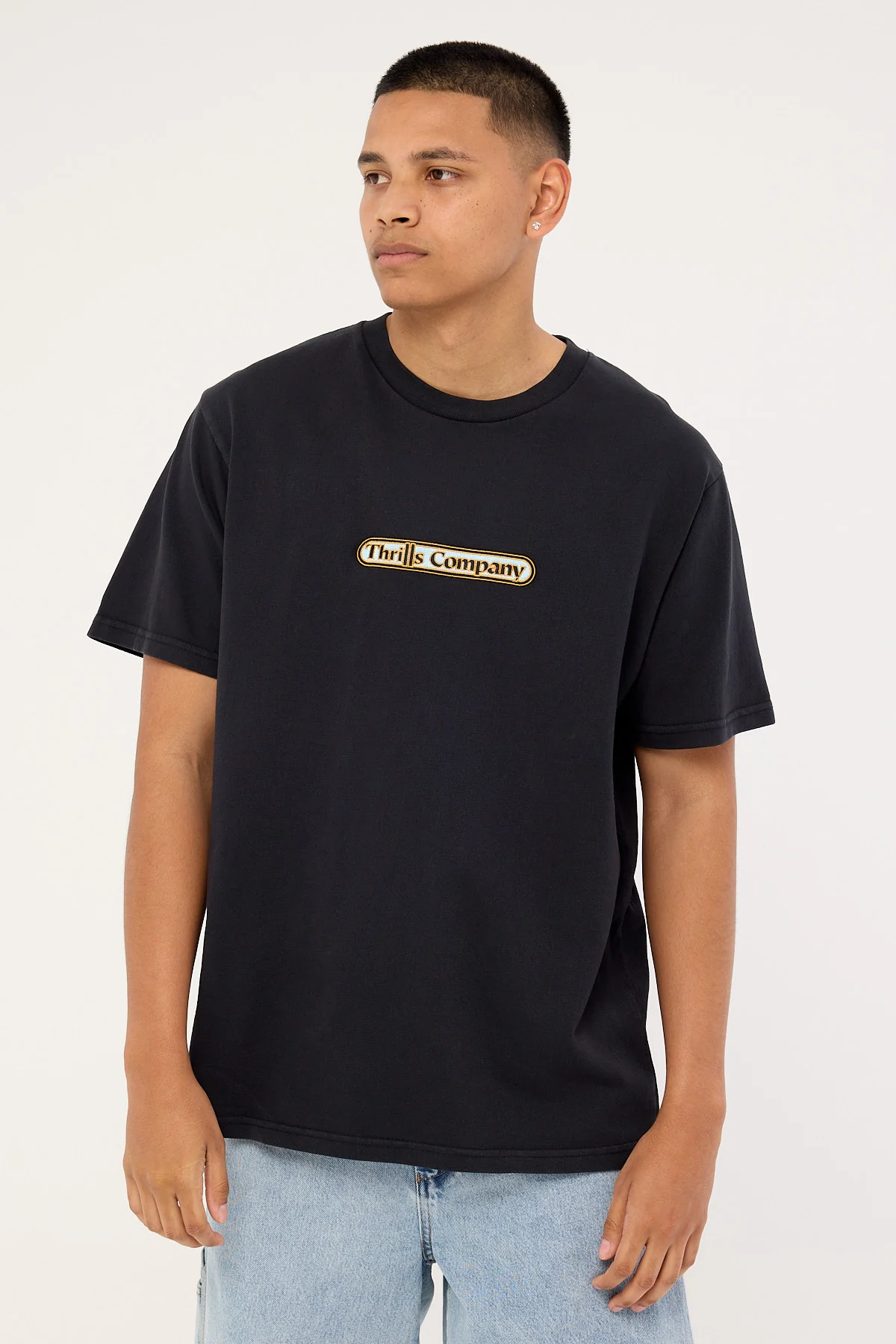 Thrills Thrills Wonder World Embro Merch Fit Tee Twighlight Black