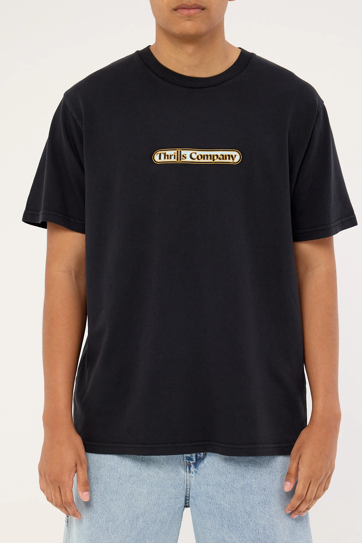 Thrills Thrills Wonder World Embro Merch Fit Tee Twighlight Black - Image 6