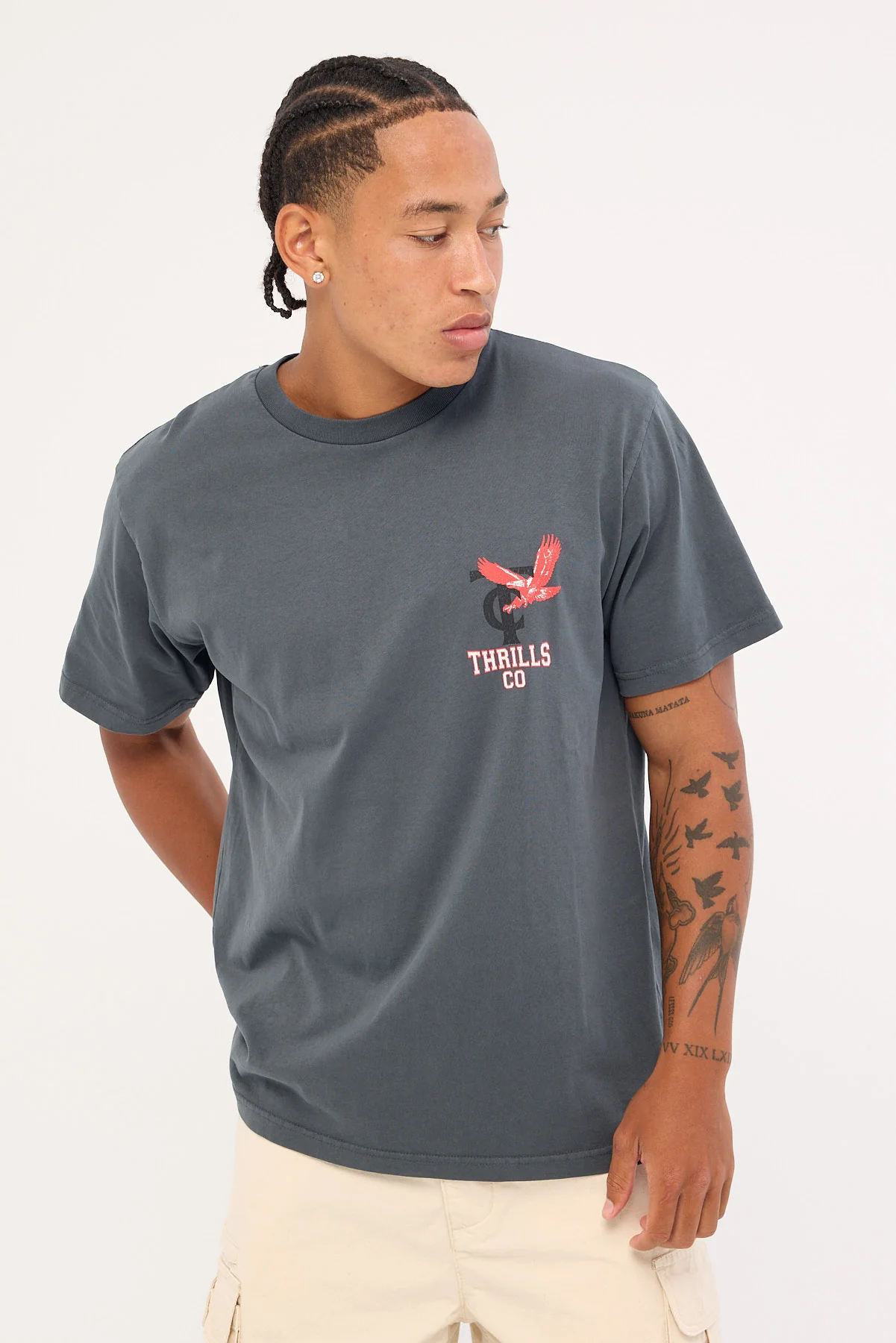 Thrills Thrills Wonder World Merch Fit Tee Ebony Petrol - Image 3