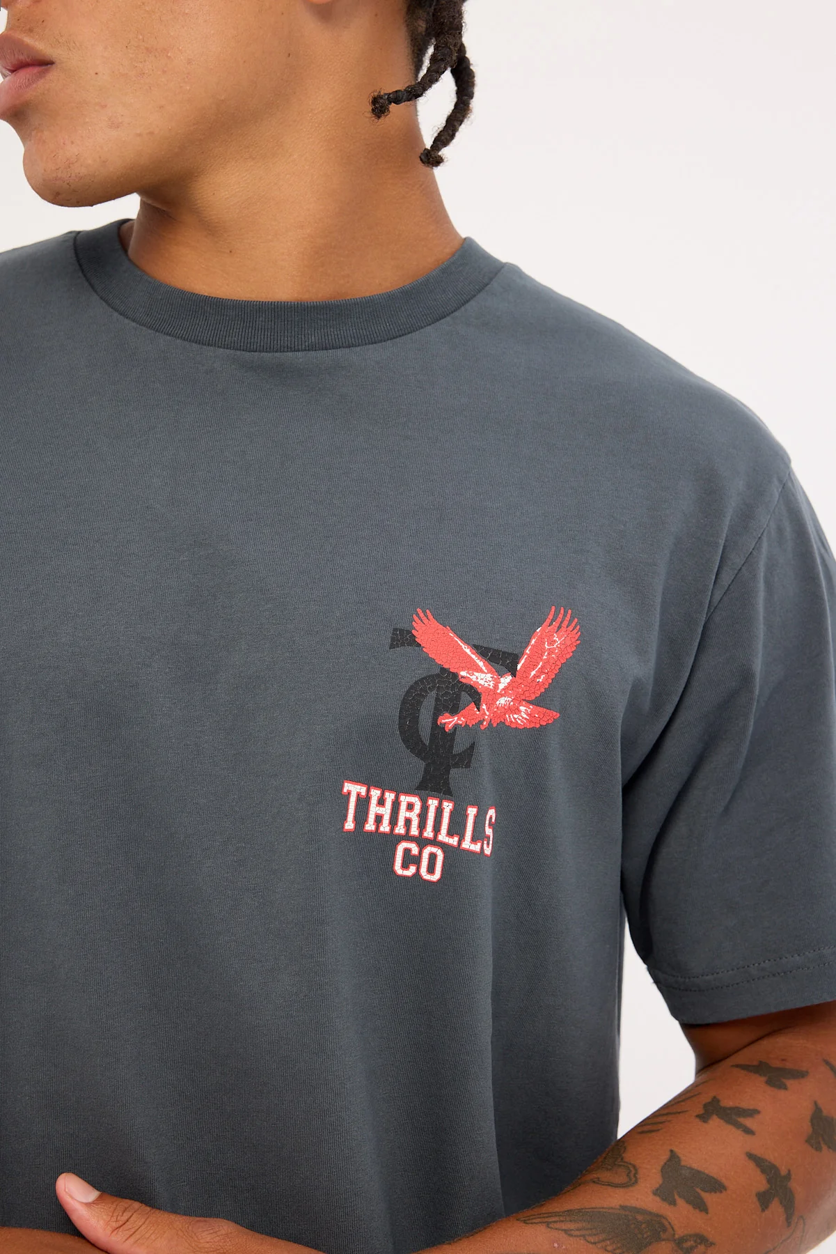 Thrills Thrills Wonder World Merch Fit Tee Ebony Petrol - Image 4