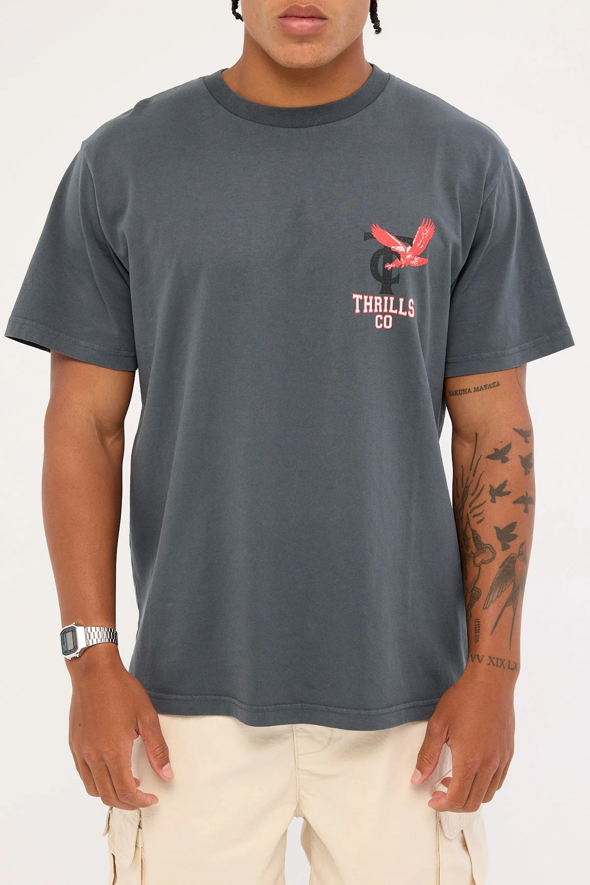 Thrills Thrills Wonder World Merch Fit Tee Ebony Petrol - Image 6