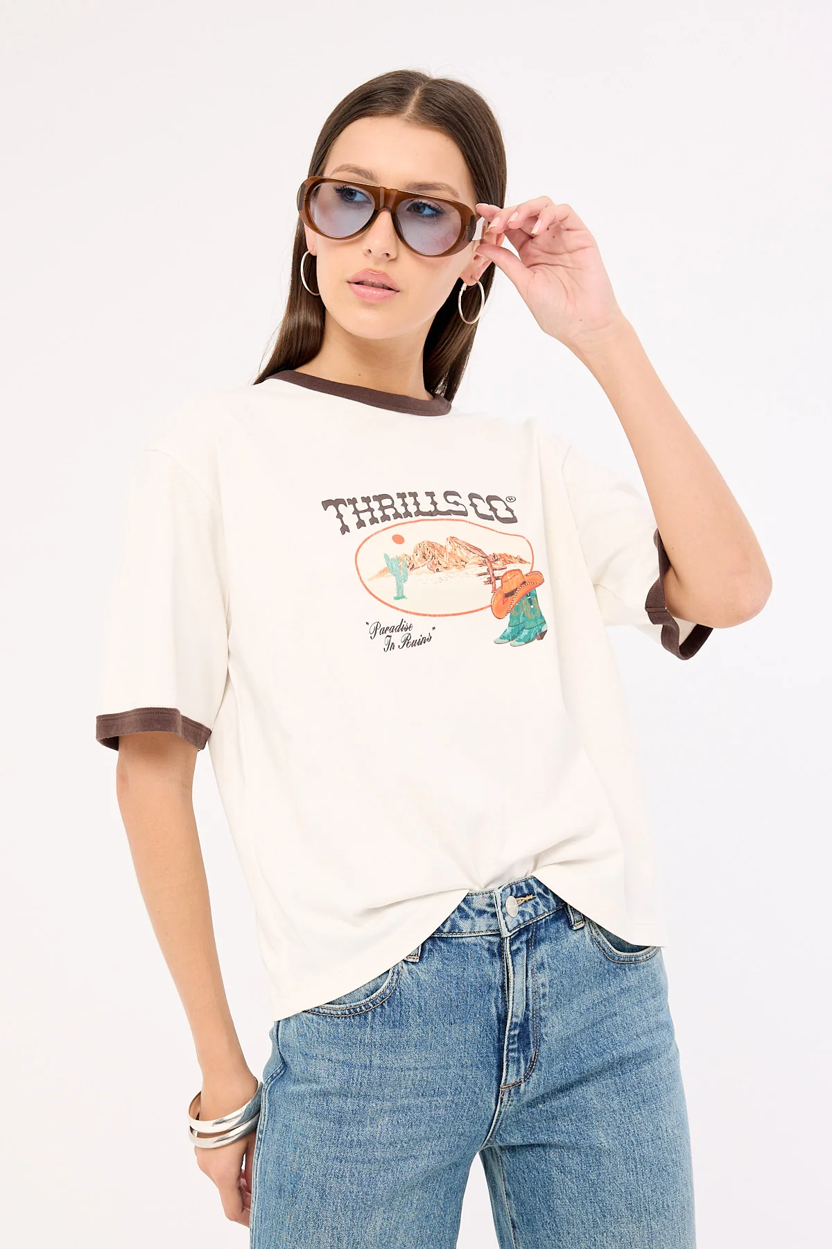 Thrills Trailblaze Square Tee Bone - Image 2