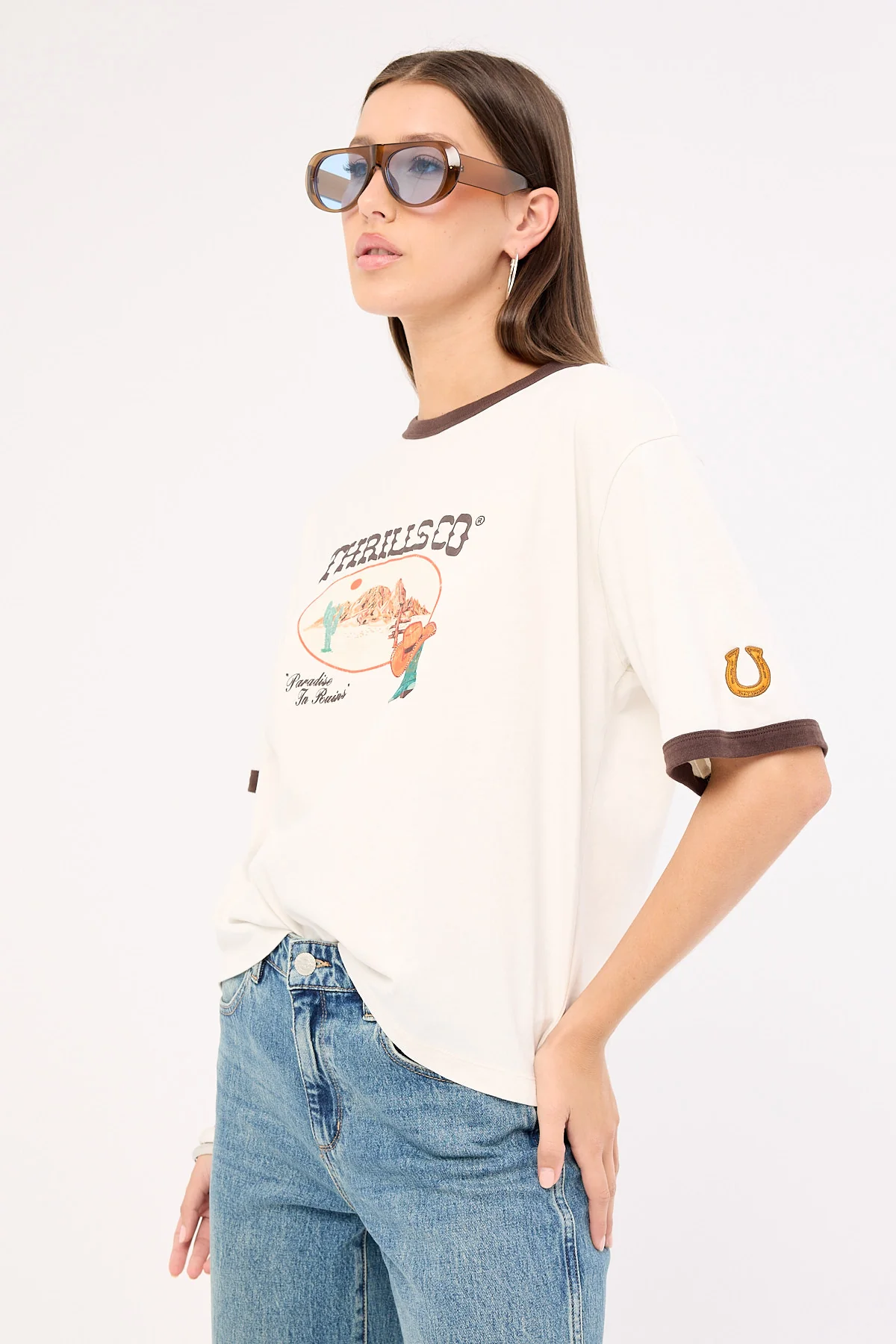 Thrills Trailblaze Square Tee Bone - Image 4