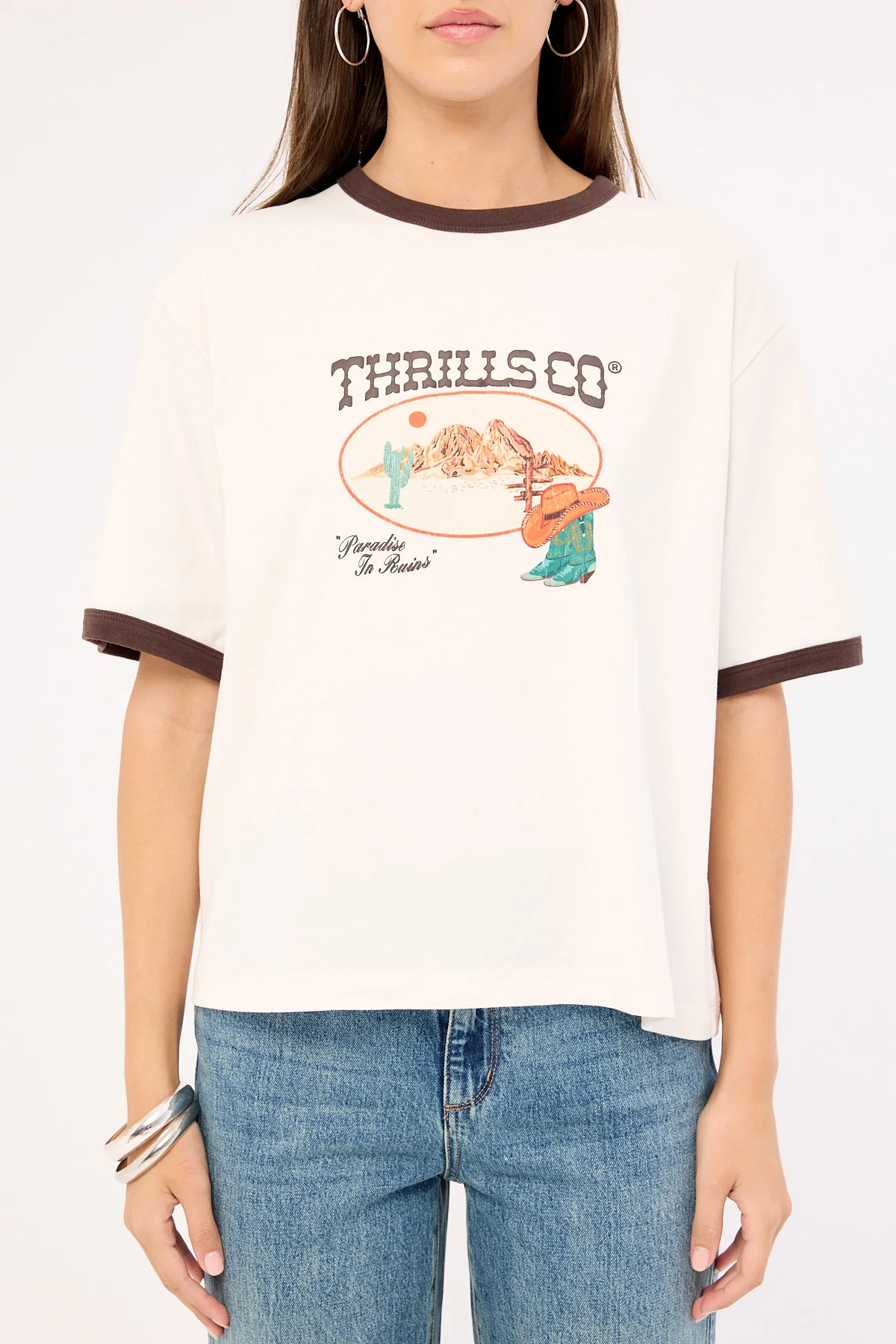 Thrills Trailblaze Square Tee Bone - Image 6