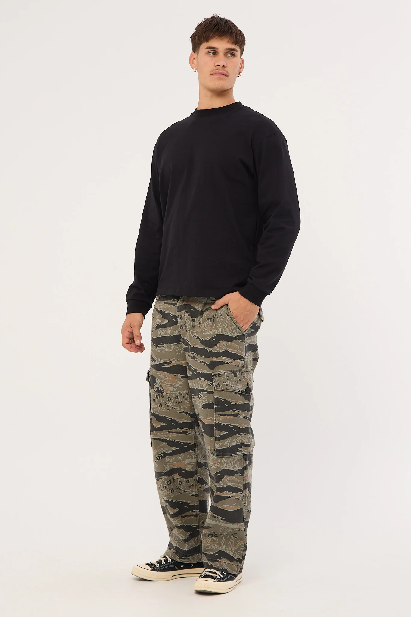 Thrills Transmission Big Slacker Cargo Pant Black Tiger - Image 3