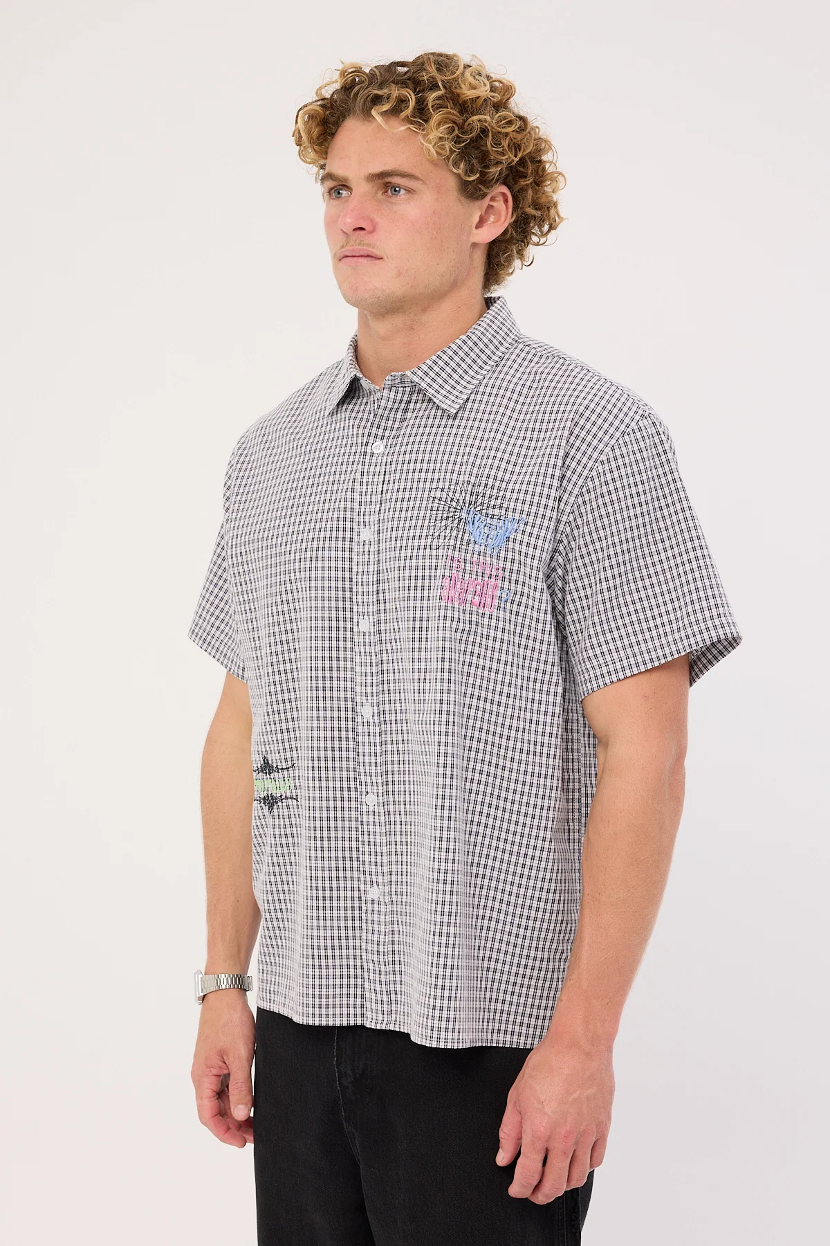 Thrills Transmission Short Shirt Navy - Image 4