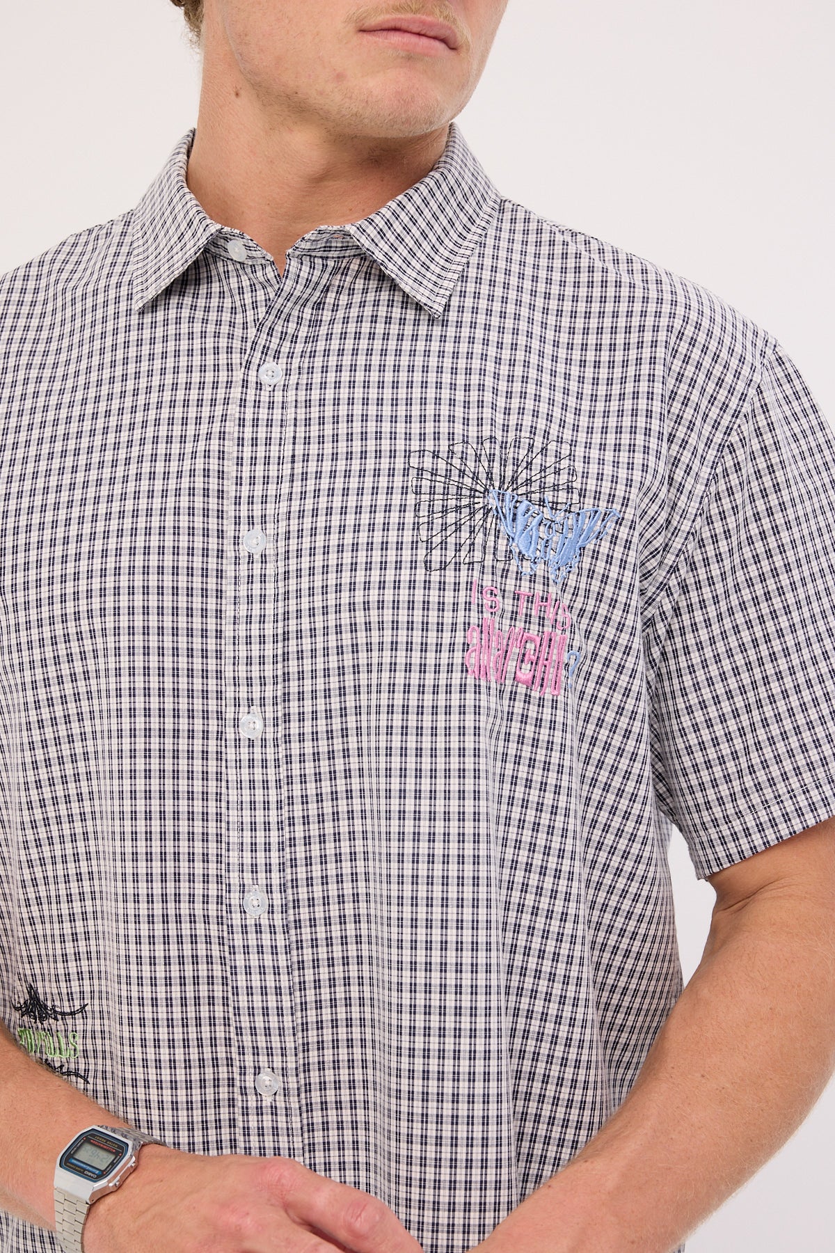 Thrills Transmission Short Shirt Navy - Image 5