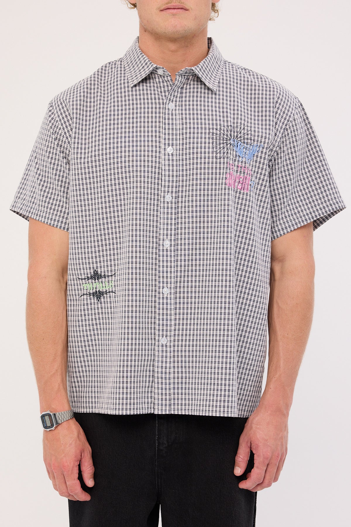 Thrills Transmission Short Shirt Navy - Image 7