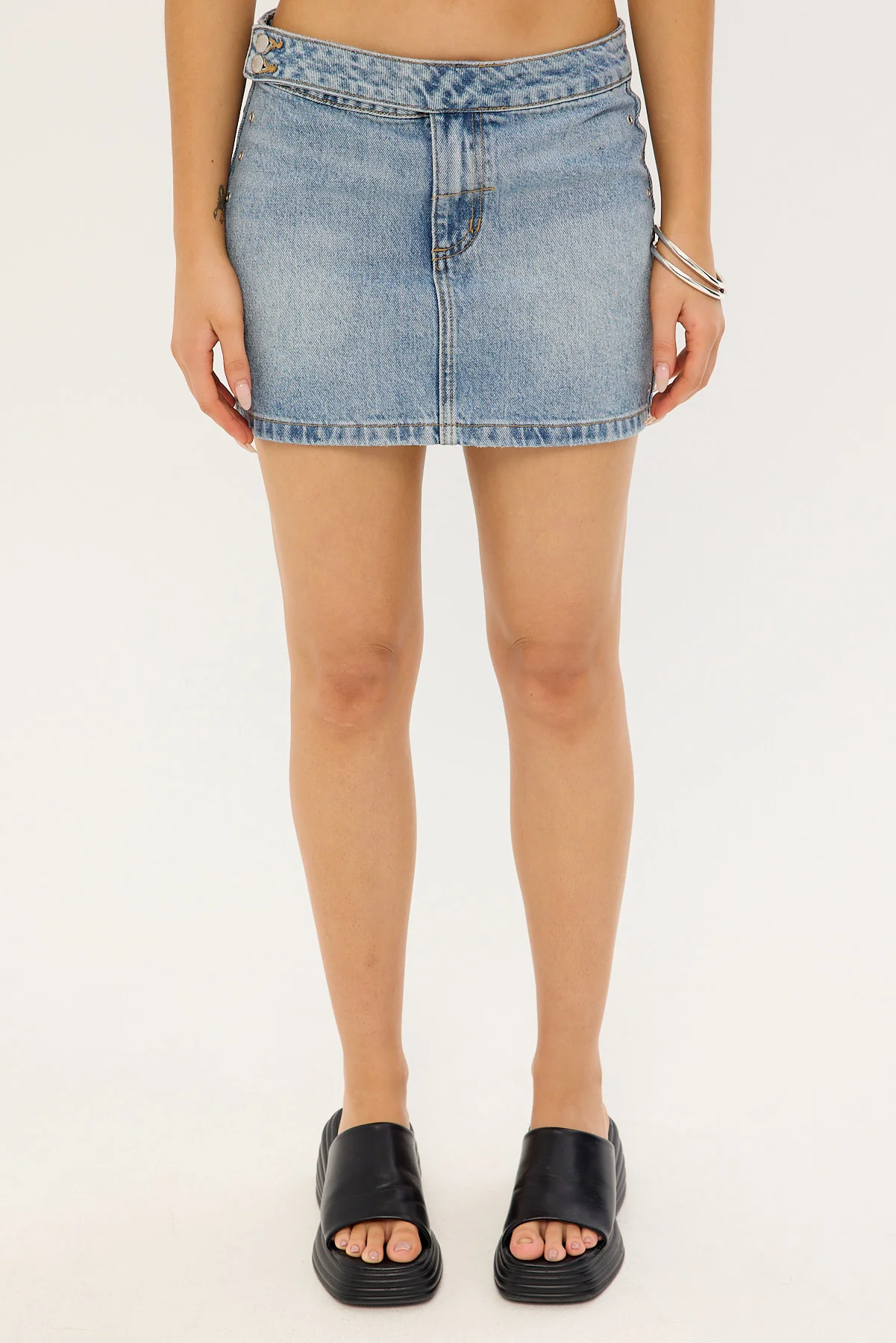 Thrills Tulli Studded Mini Skirt Rustic Fade - Image 6