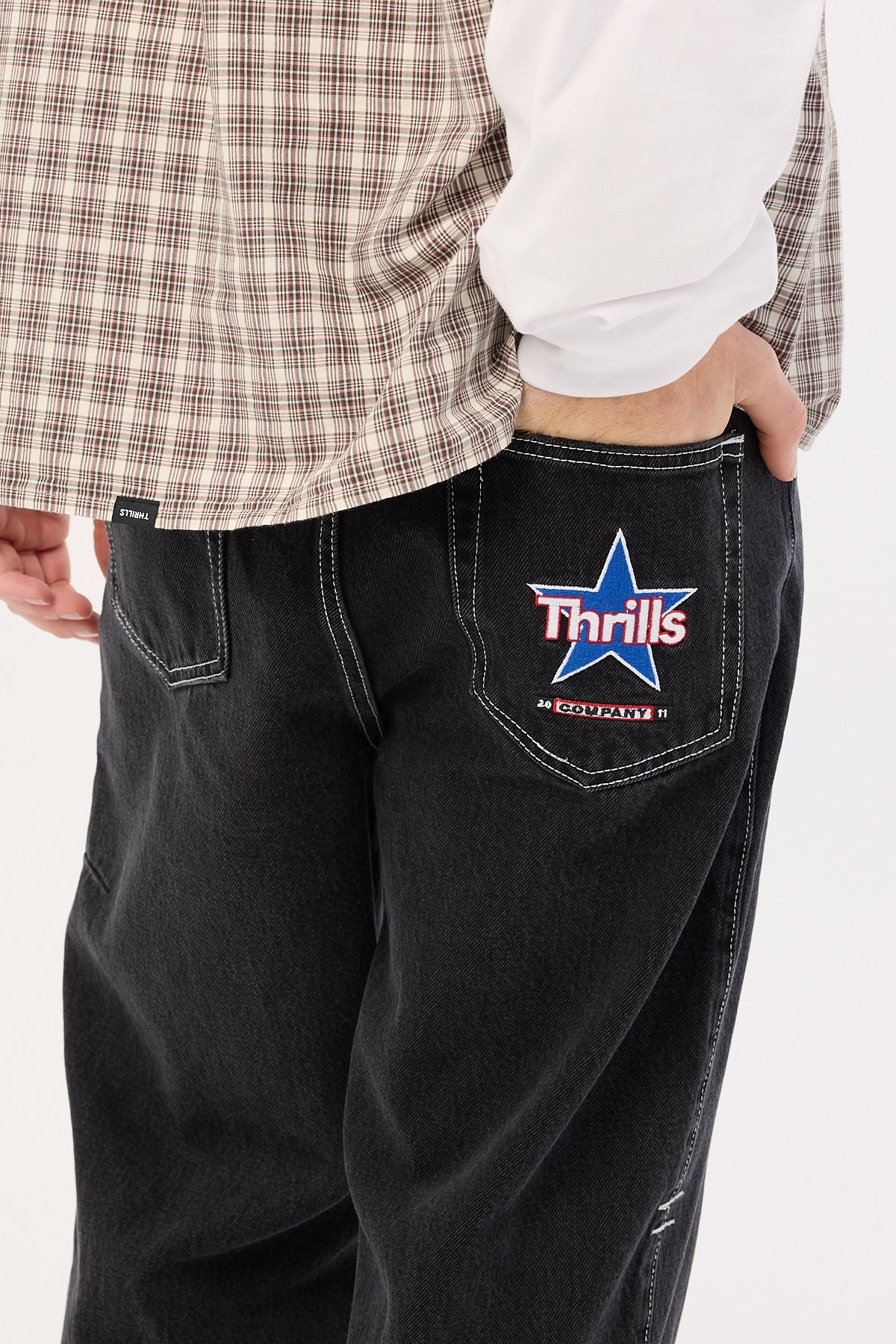 Thrills Victory League Big Slacker Jean Aged Black - Image 7