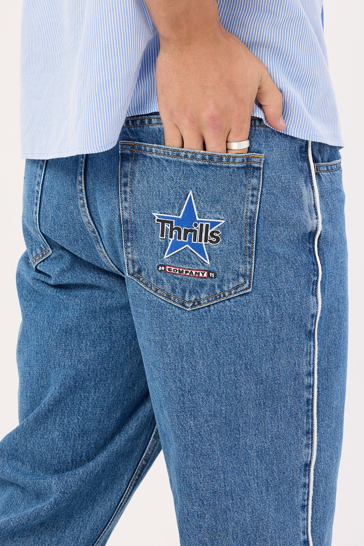 Thrills Victory League Big Slacker Jean Eternal Mid Blue - Image 6