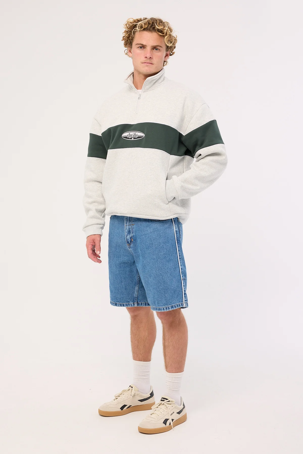 Thrills Victory League Mid Slacker Denim Short Eternal Mid Blue
