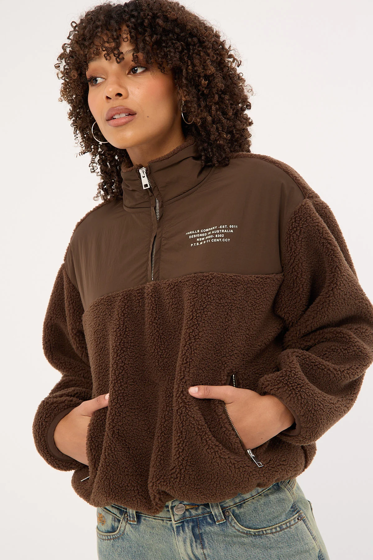 Thrills Warm Down Polar Fleece Java