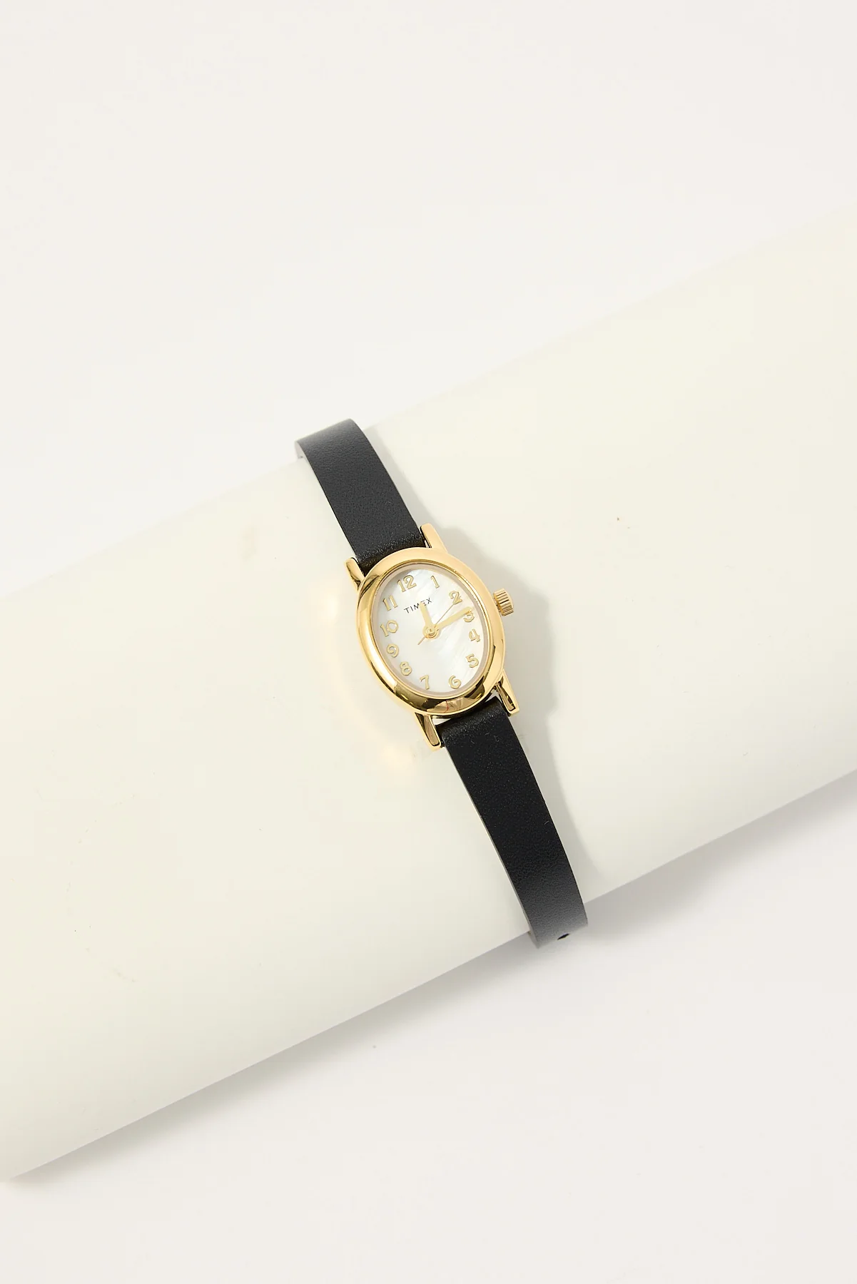 Timex Originals Cavatina 18mm Leather Strap Watch Gold/Black