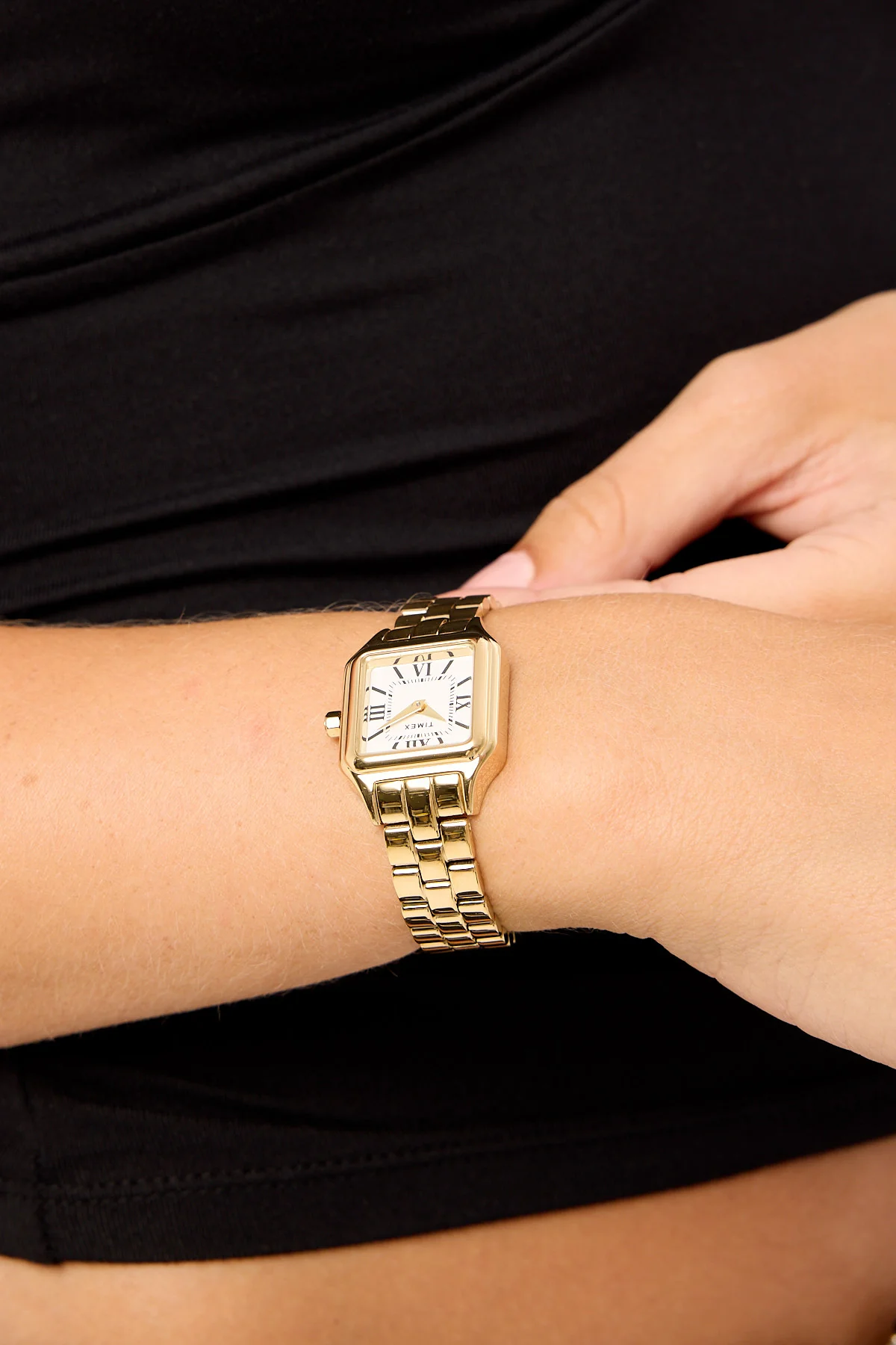 Timex Originals Legacy Addison Square White Dial Gold Tone Case & B Gold - Image 3